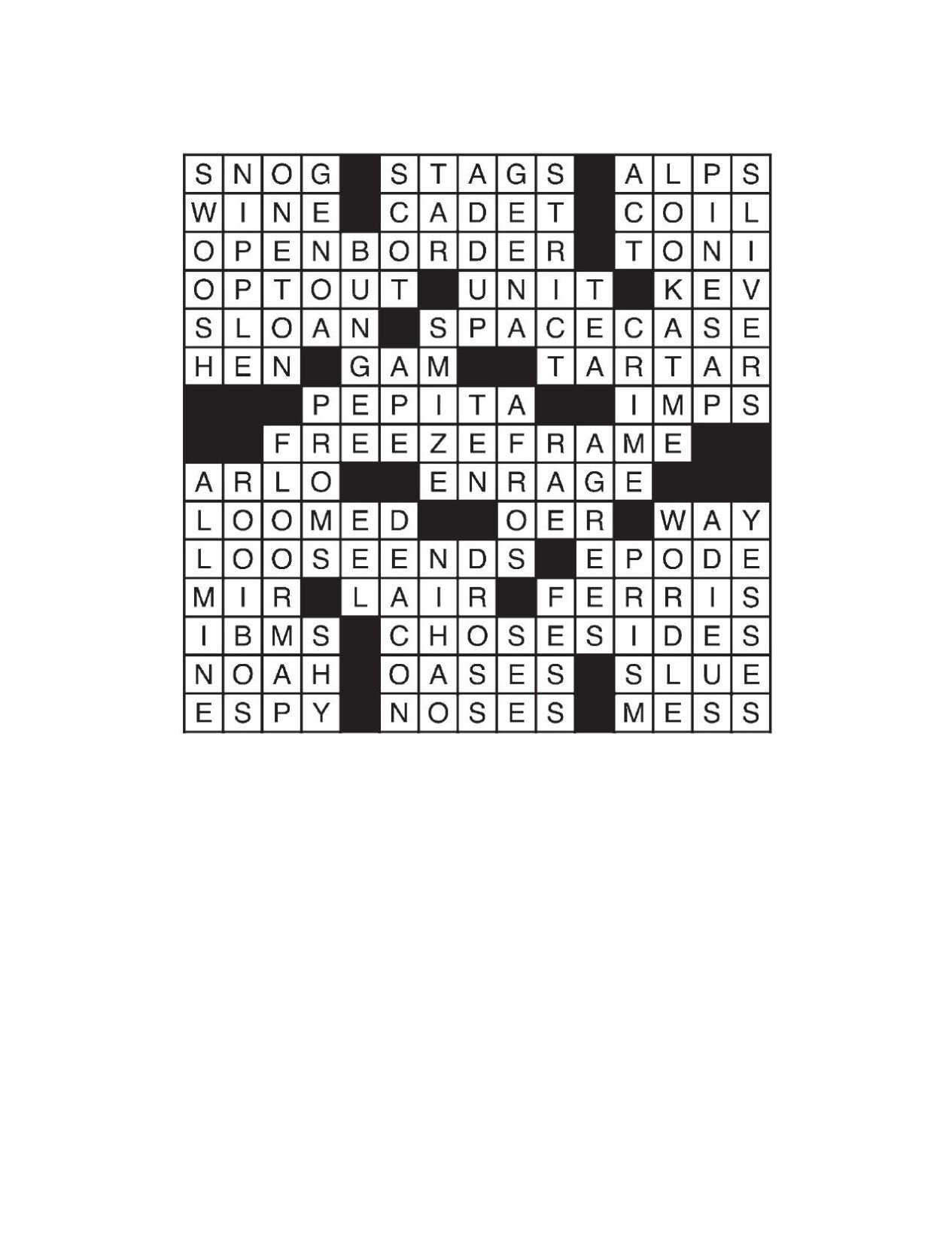 today's la times crossword puzzle