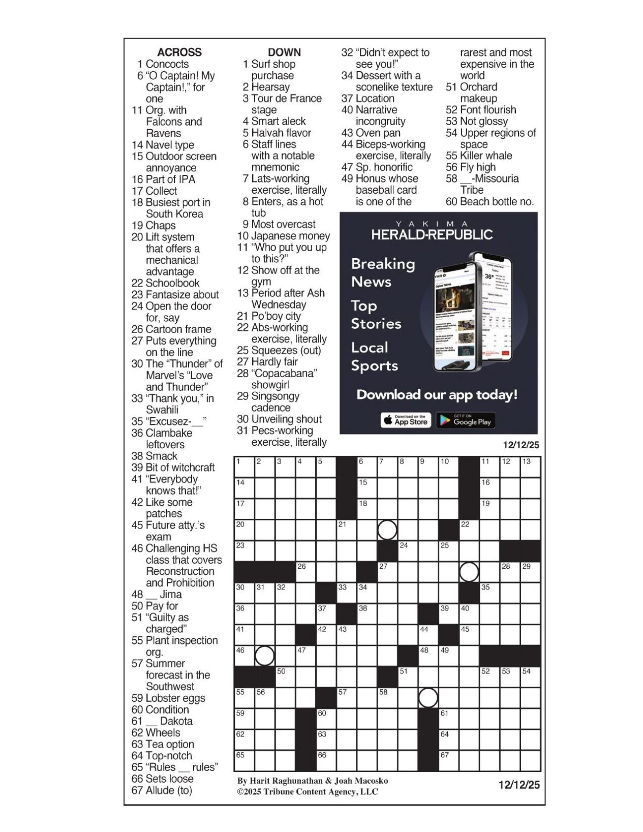 LA Times Crossword Dec 12 2025 Crosswords Yakimaherald