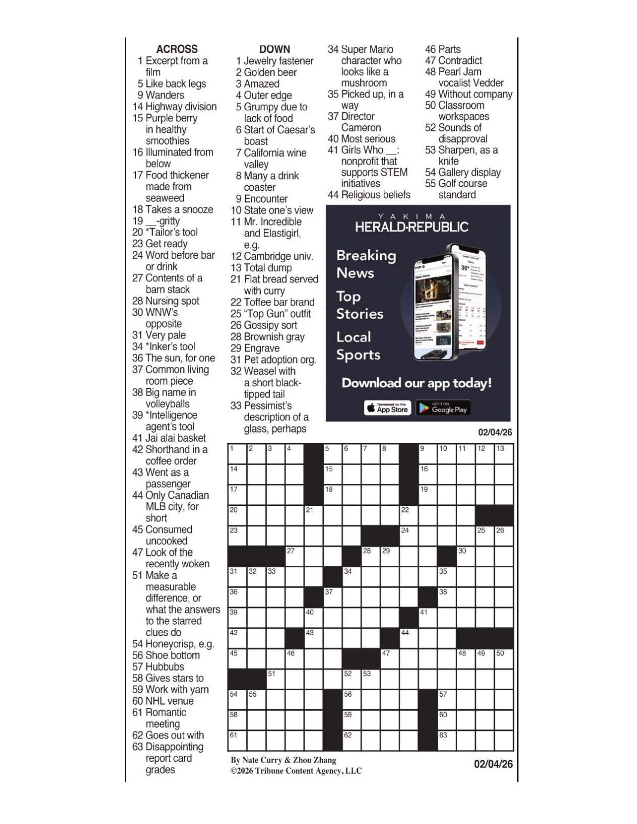 LA Times Crossword Feb 4 2026 Crosswords Yakimaherald
