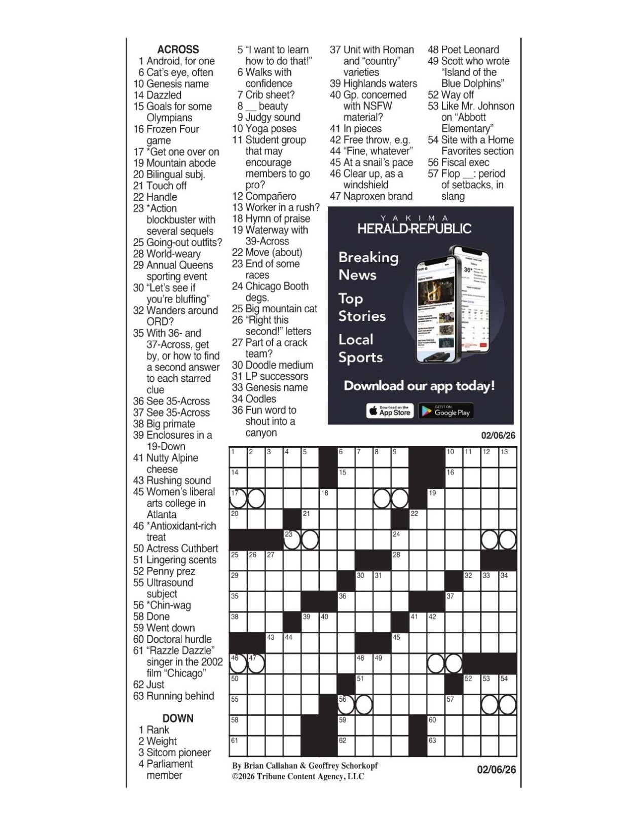LA Times Crossword Feb 6 2026 Crosswords Yakimaherald LA Times Crossword Feb 6 2026 Crosswords Yakimaherald