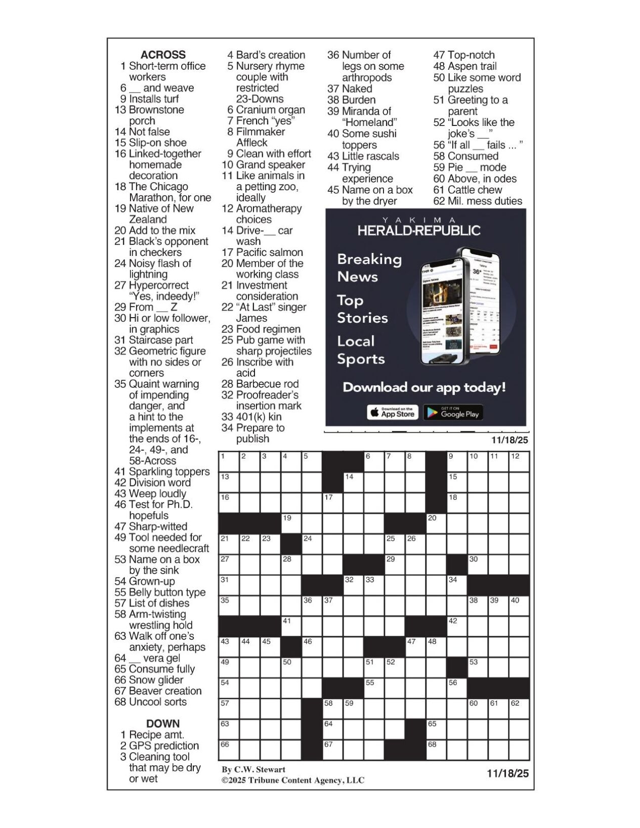 LA Times Crossword Nov 18 2025 Crosswords Yakimaherald