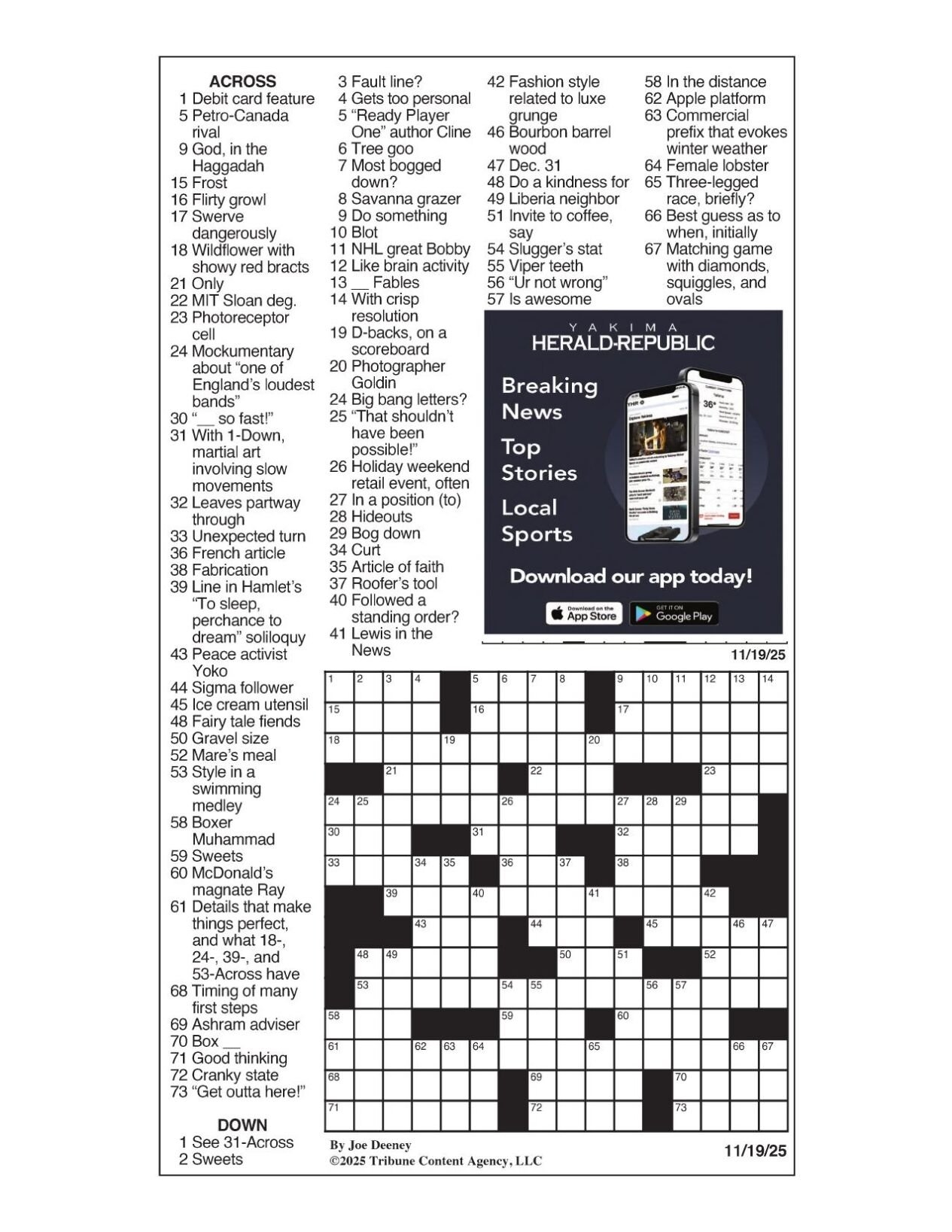 LA Times Crossword Nov 19 2025 Crosswords Yakimaherald