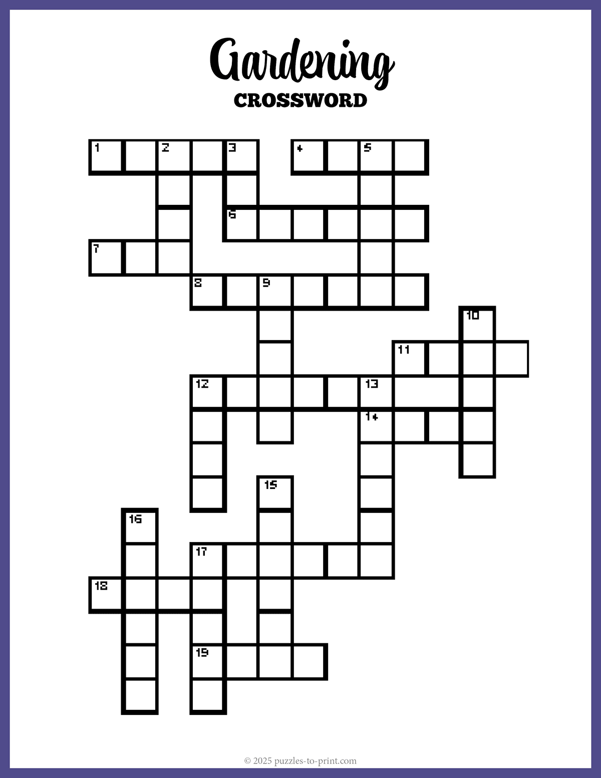 Large Print Gardening Crossword Large Print Gardening Crossword