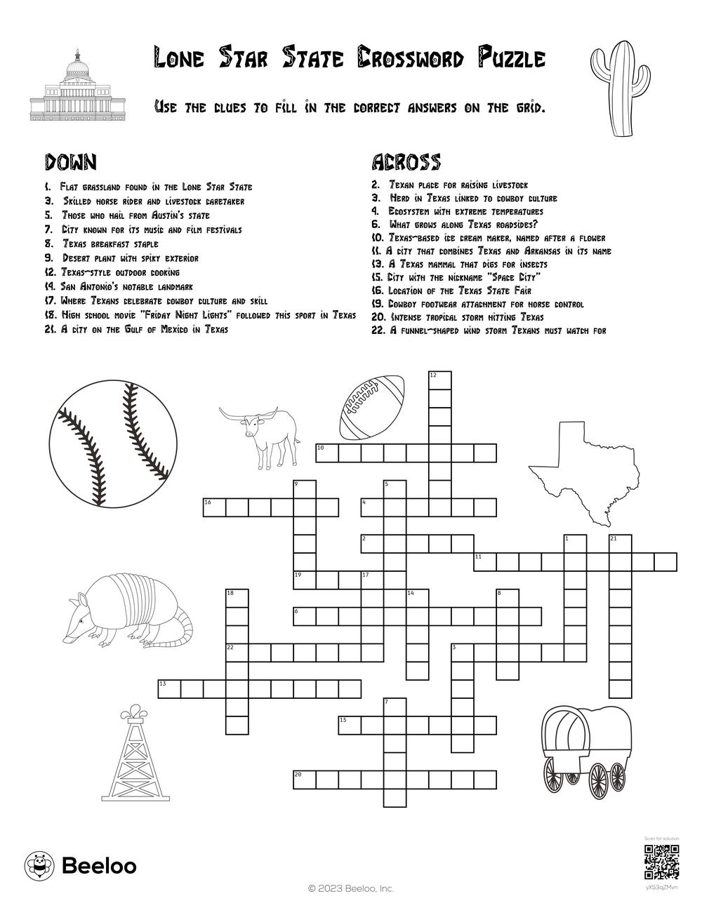 crossword puzzles for middle schoolers