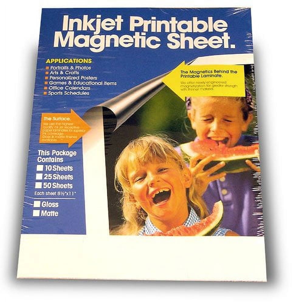 Magnetic Specialty Inkjet Printable Magnet Sheets Matte Finish 8 5x11 Pkg 5 Walmart