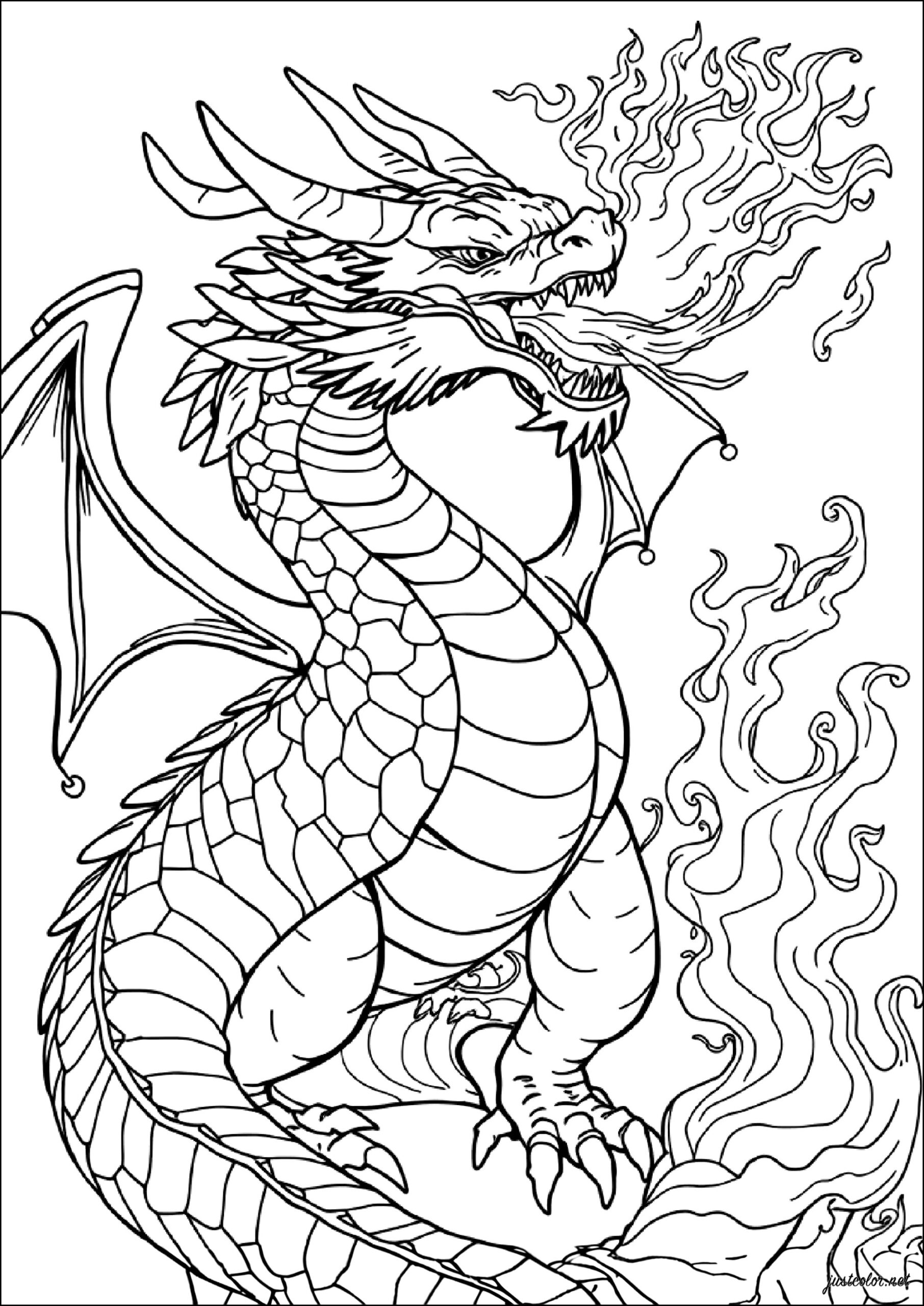 printable dragon coloring
