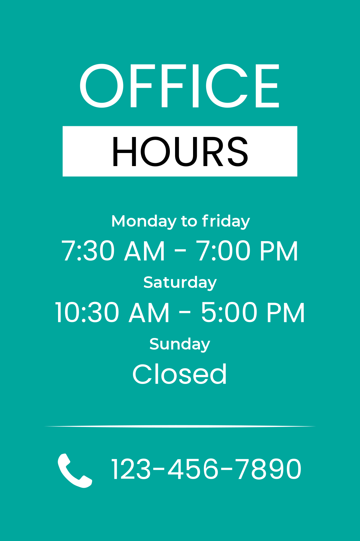 Minimalistic Business Hours Sign Template Square Signs Minimalistic Business Hours Sign Template Square Signs