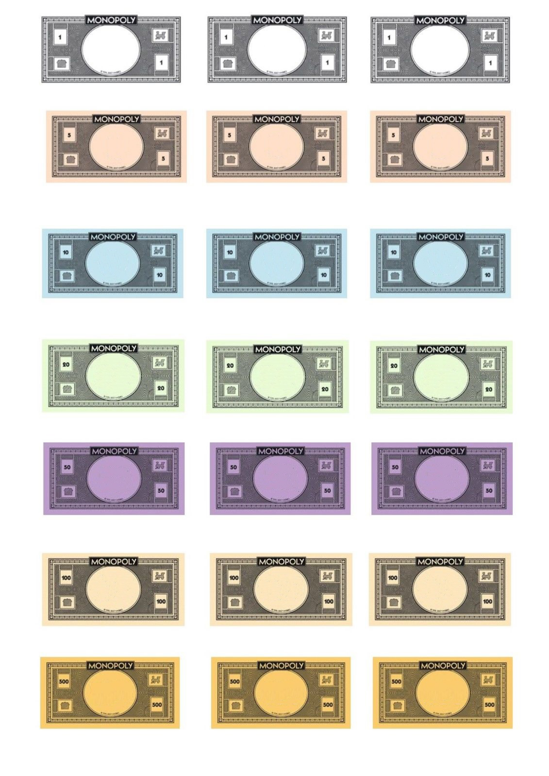 monopoly money printable