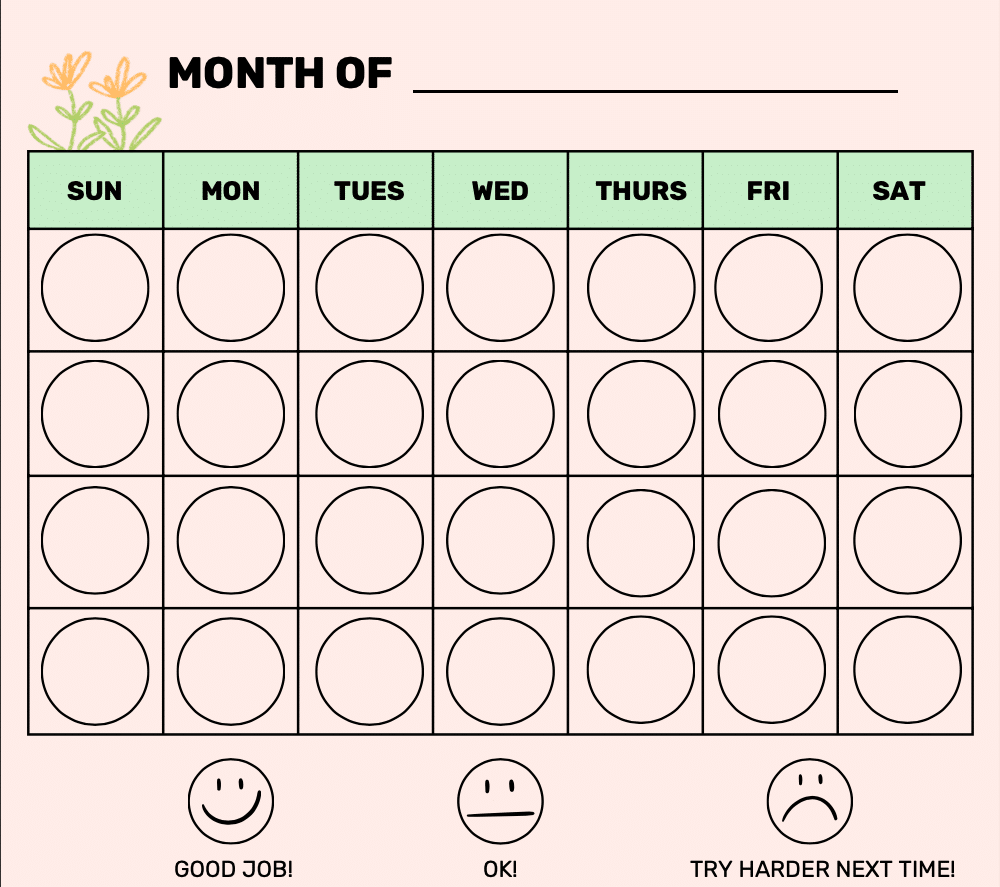printable behavior charts