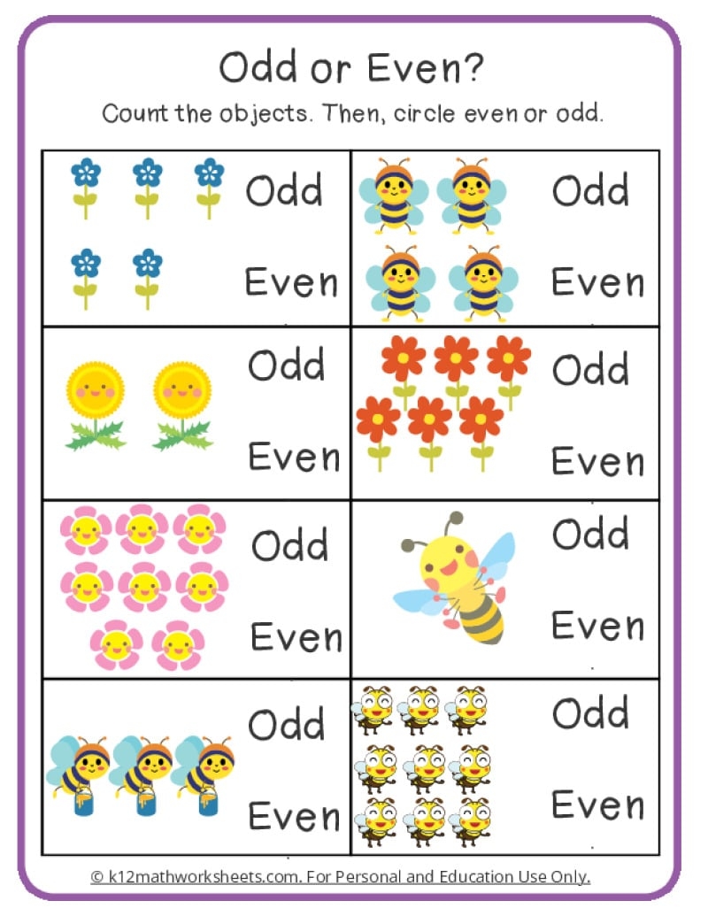 Even And Odd Printable