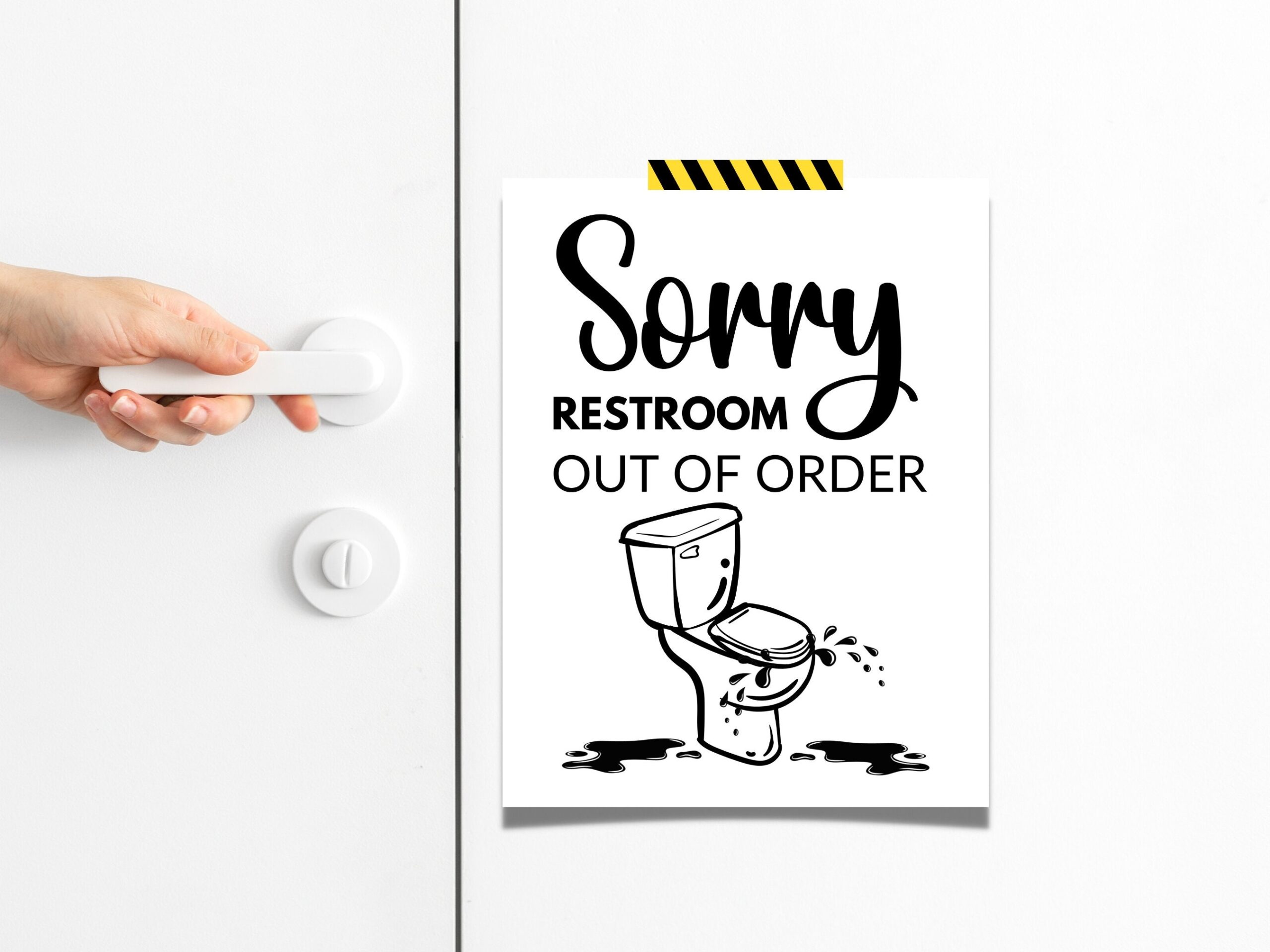 Out Of Order Restroom Sign Printable PDF PNG Etsy