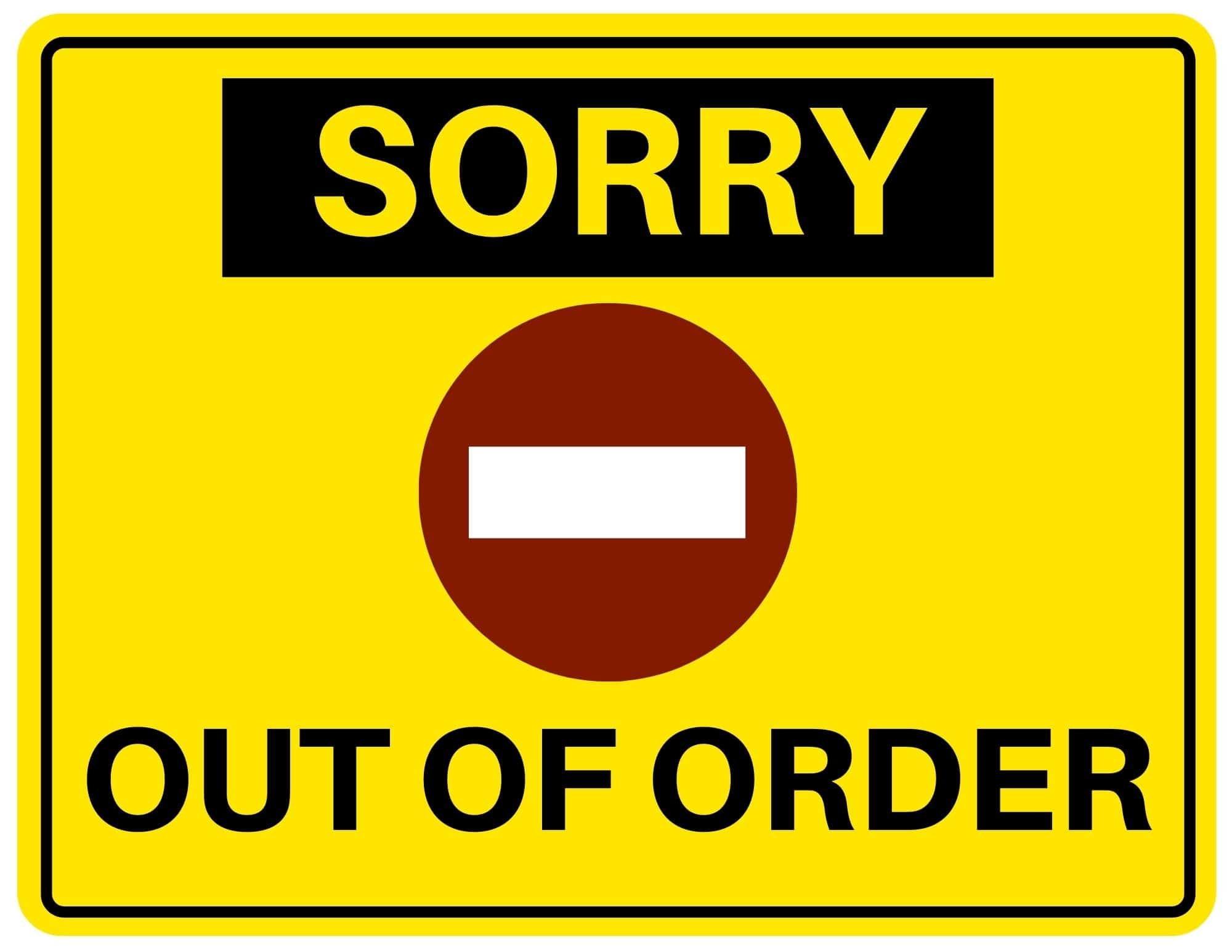 Out Of Order Signs 5 Free PDF Printables 