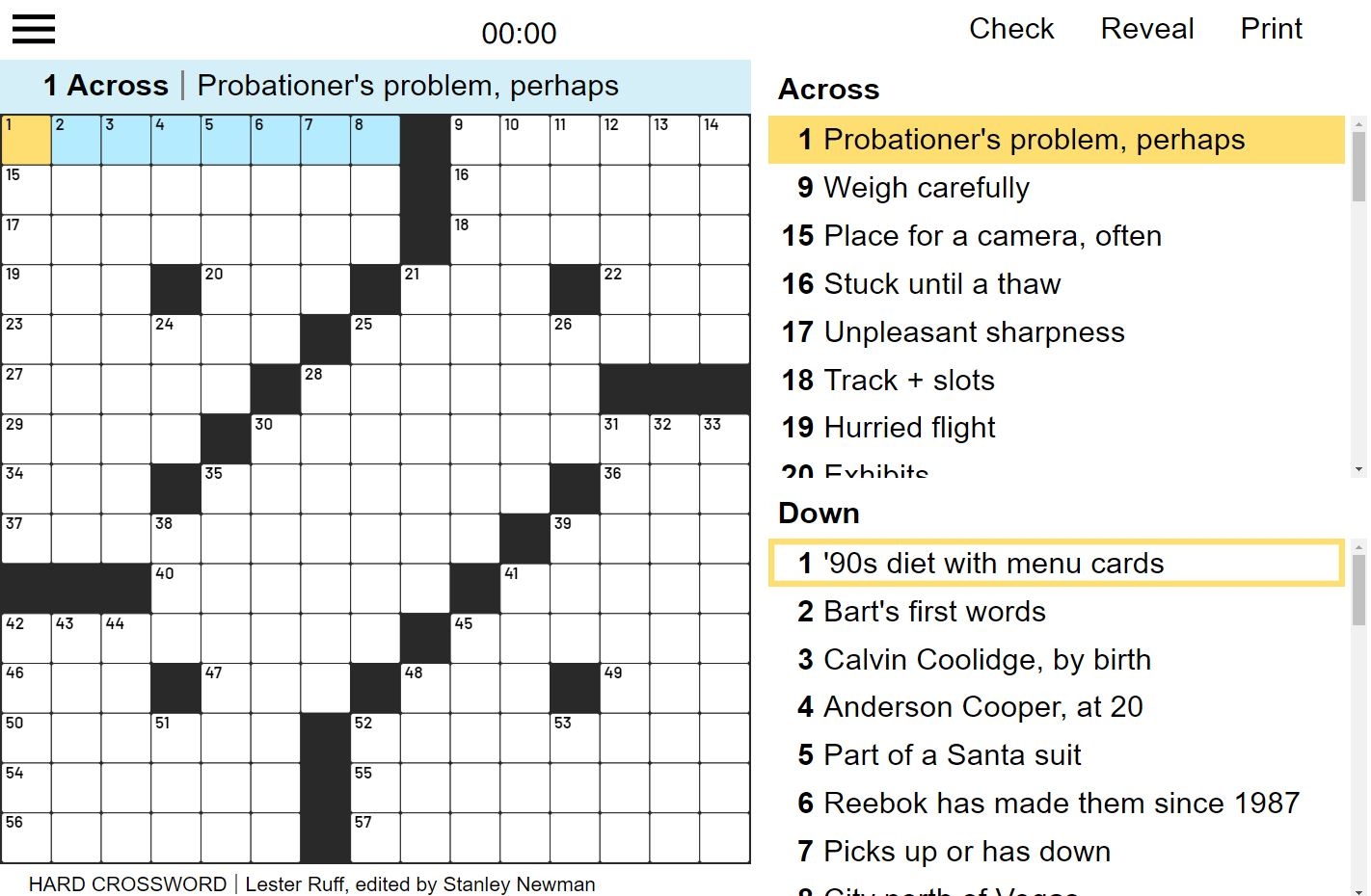 free sunday crosswords to print free sunday crosswords to print