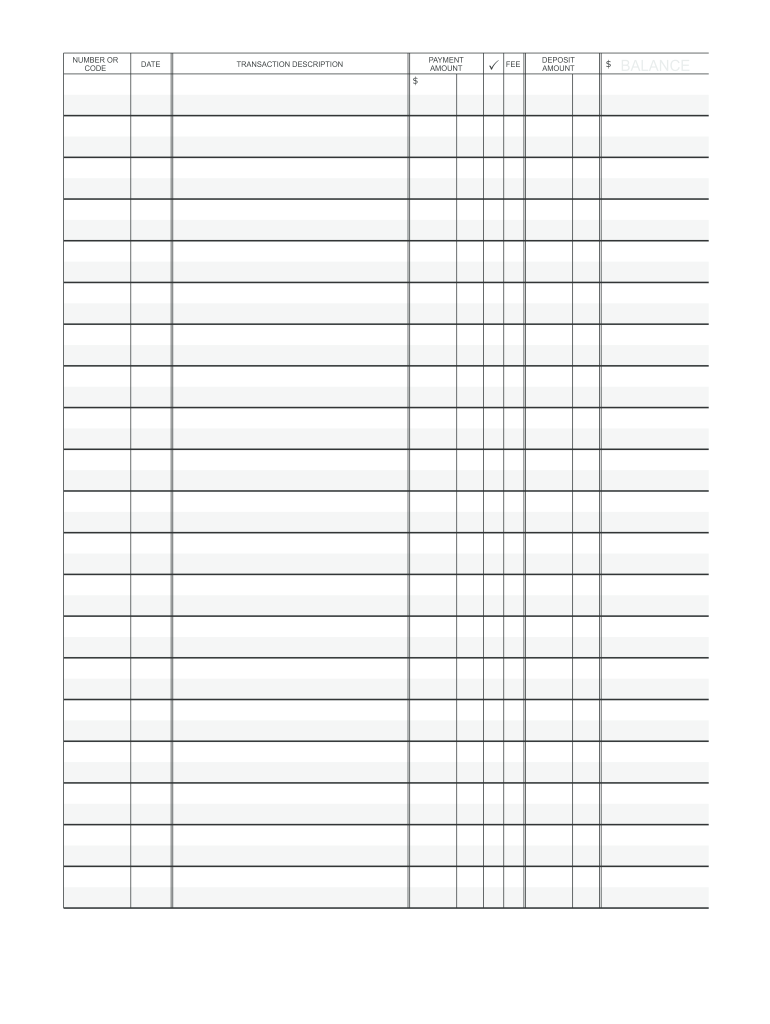 Printable Check Register Fill Out Sign Online DocHub