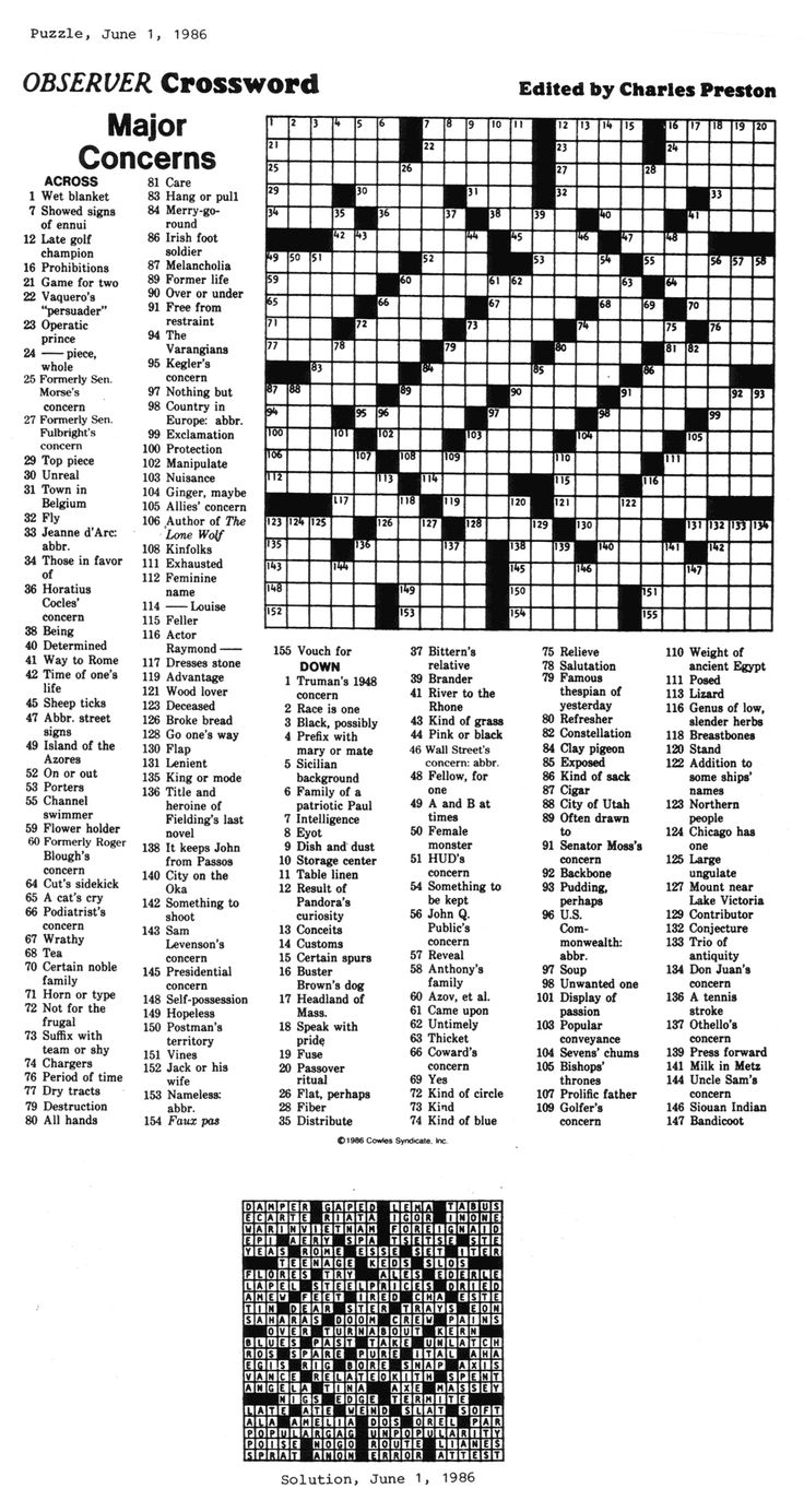 universal crossword puzzle printable