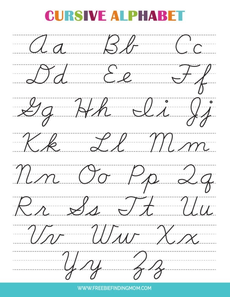 Printable Cursive Alphabet