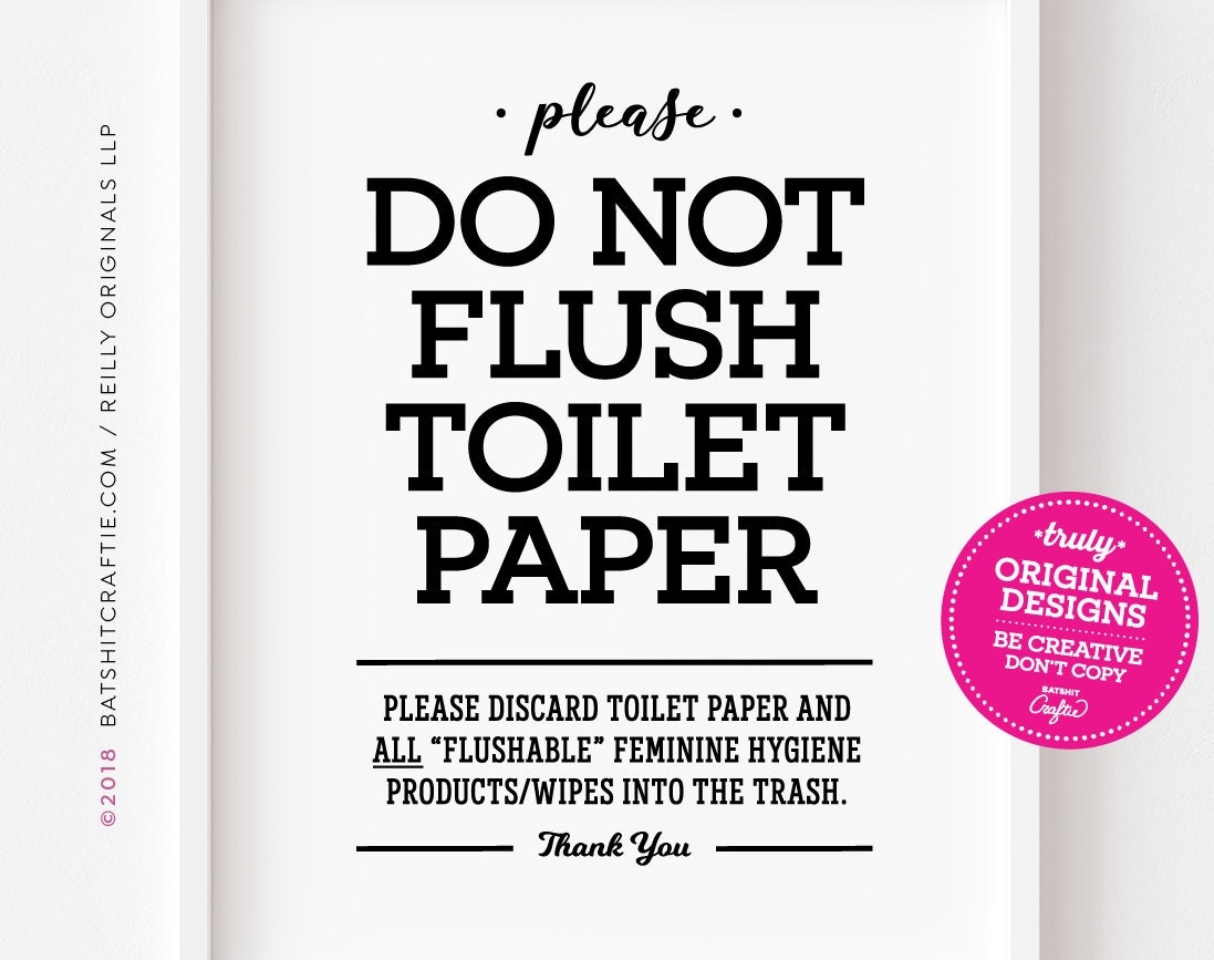 PRINTABLE Do Not Flush Toilet Paper Or Flushable Items Sign Bathroom Septic System Sensitive Plumbing No Tampons Wipes Feminine Sanitary Etsy PRINTABLE Do Not Flush Toilet Paper Or Flushable Items Sign Bathroom Septic System Sensitive Plumbing No Tampons Wipes Feminine Sanitary Etsy