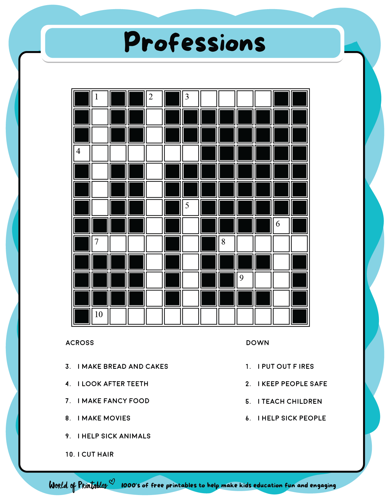 crosswords for middle schoolers