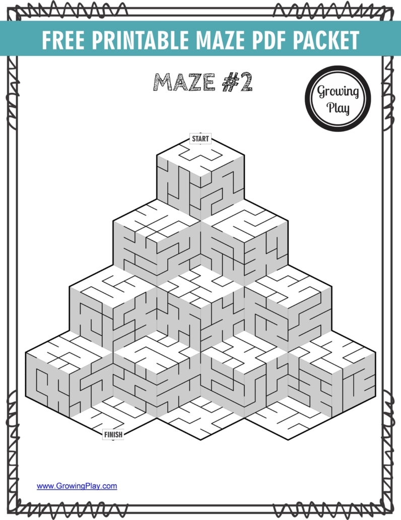 Printable Mazes PDF Packet FREE Growing Play