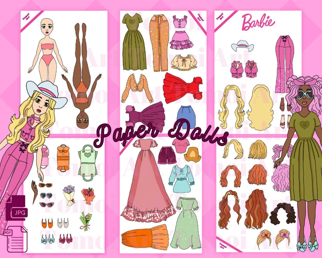 Printable Paper Doll Dress Up Girls Korean Paper Doll Kpop Doll Inspired Kids Toys Instant Digital Download Barbie Doll Dress Up Etsy