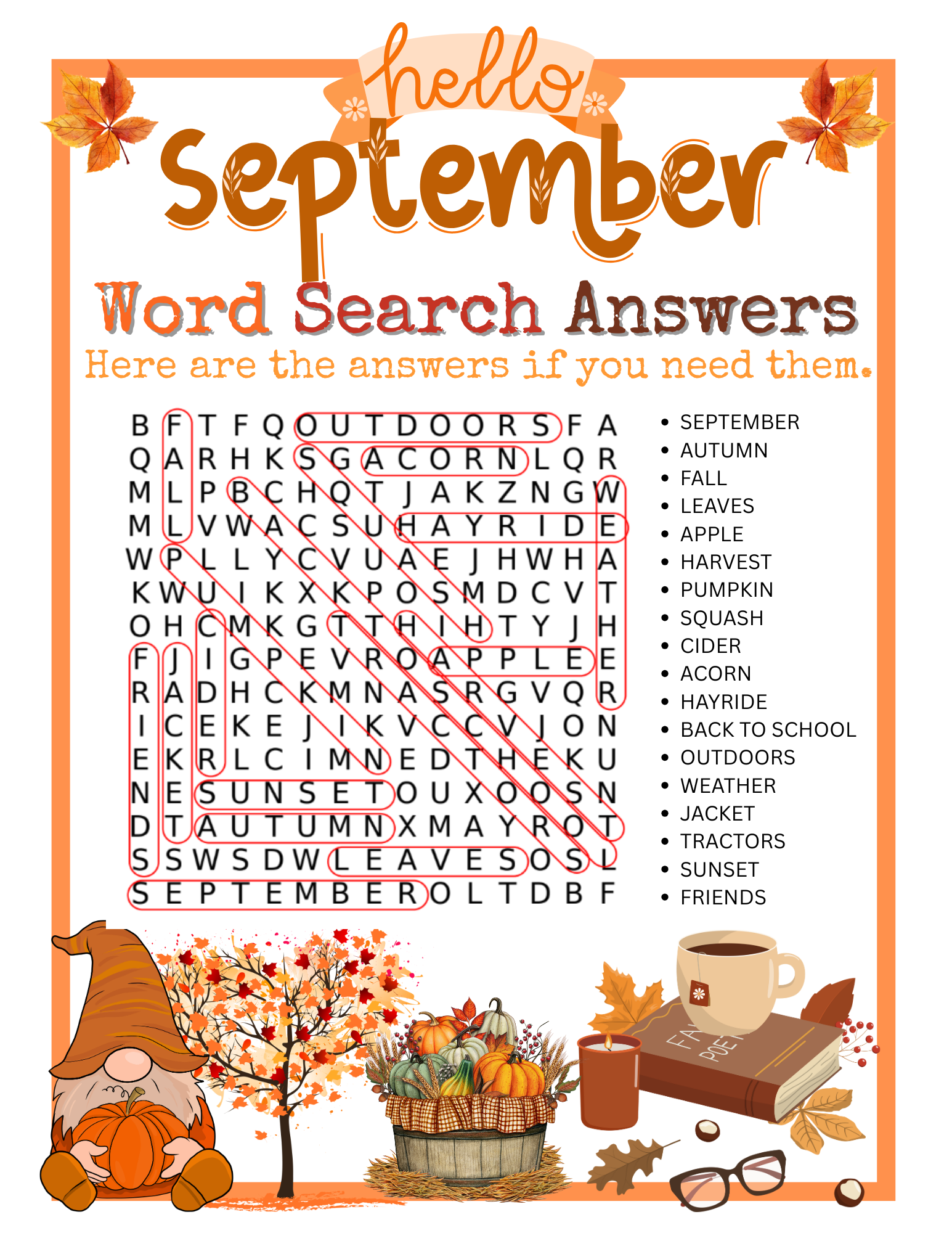 Printable September Word Search With Answer Key Printable September Word Search With Answer Key