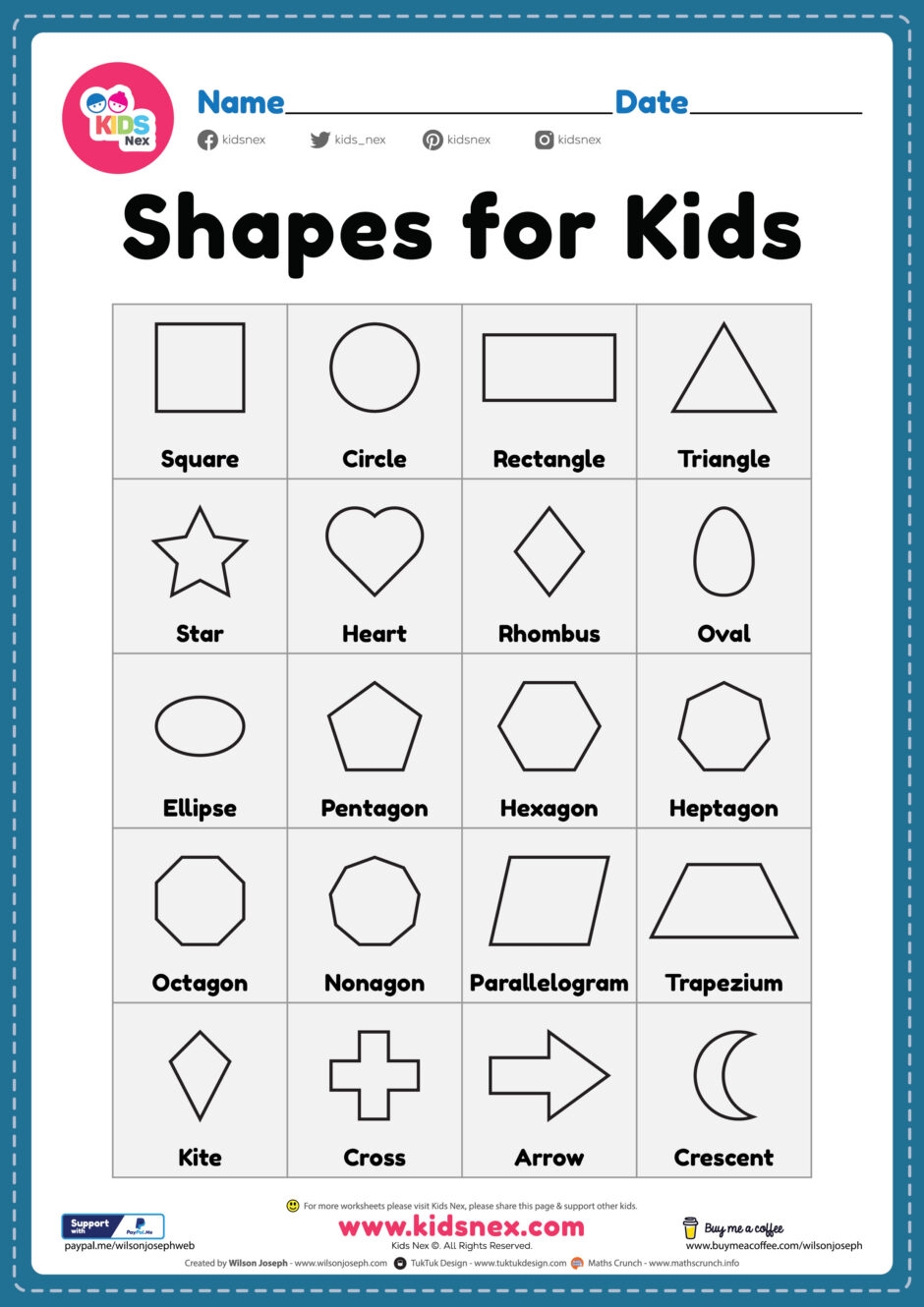 Printable Shapes For Preschool Free Printable PDF For Kids Printable Shapes For Preschool Free Printable PDF For Kids