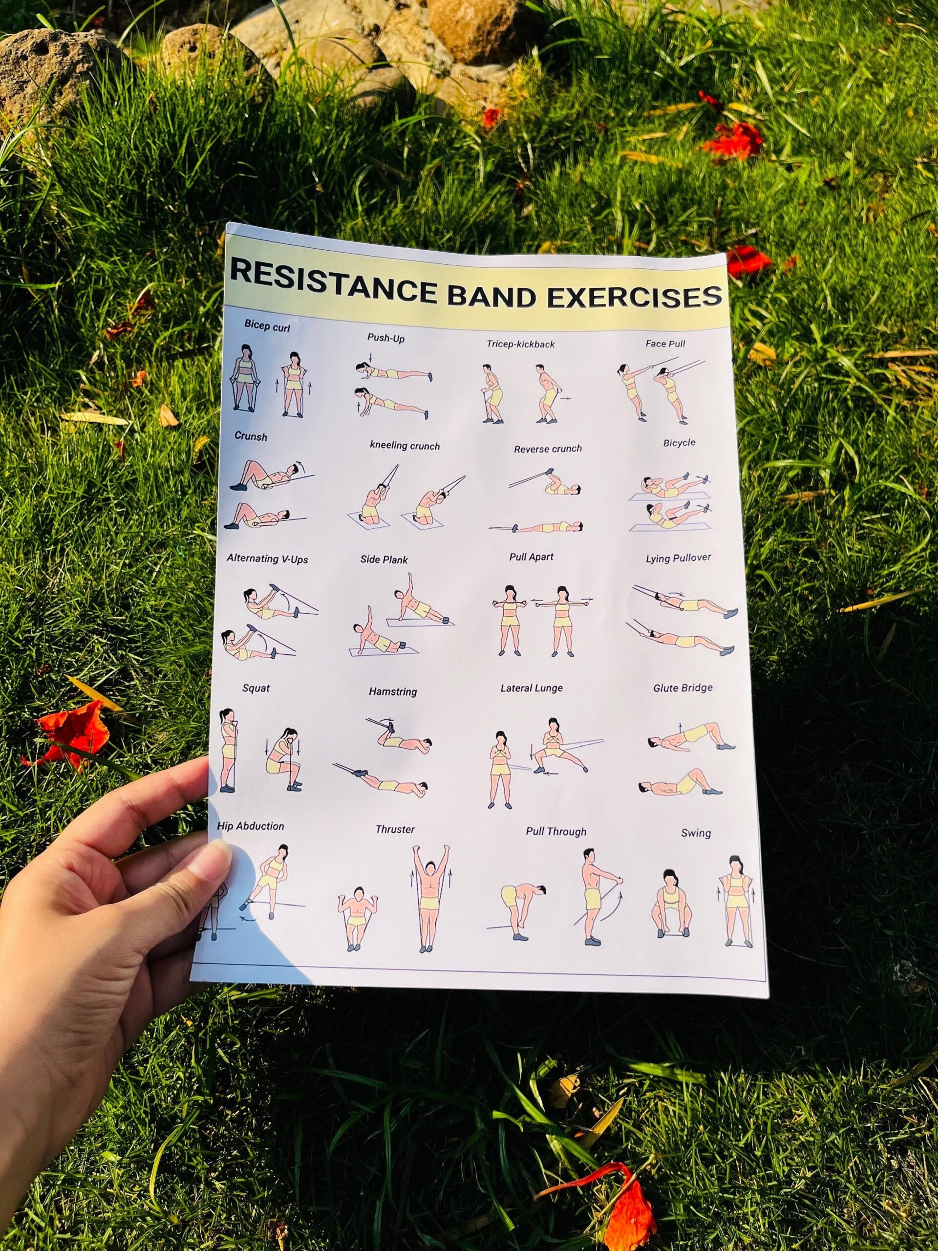 Printable Stretch Band Training Workout Chart Resistance Band Loop Exercises Printable Full Body