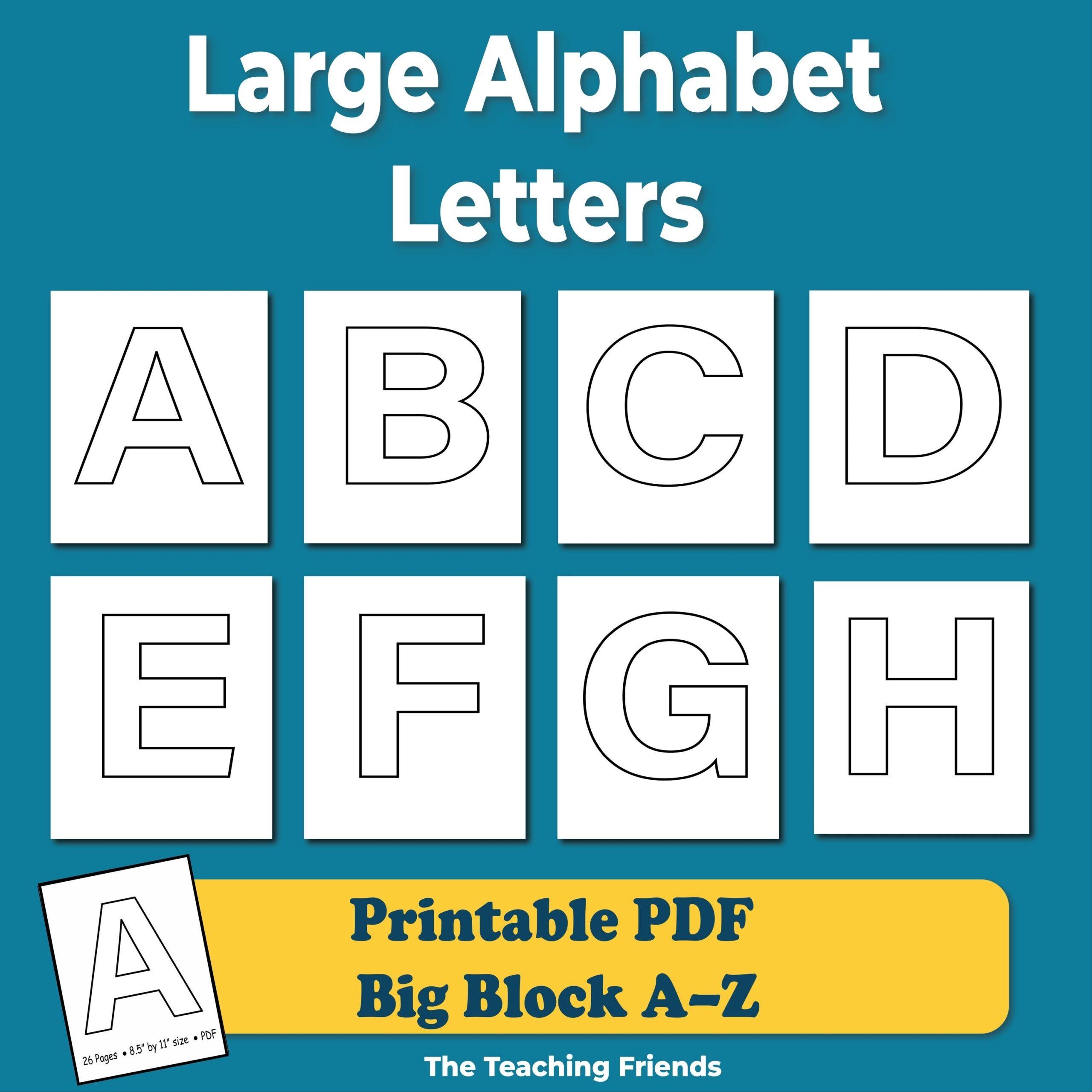 Printable Uppercase Alphabet Letters Large A Z Block Letters Big Alphabet Letters For Classroom Bulletin Board Teaching Resources Decor Etsy Printable Uppercase Alphabet Letters Large A Z Block Letters Big Alphabet Letters For Classroom Bulletin Board Teaching Resources Decor Etsy