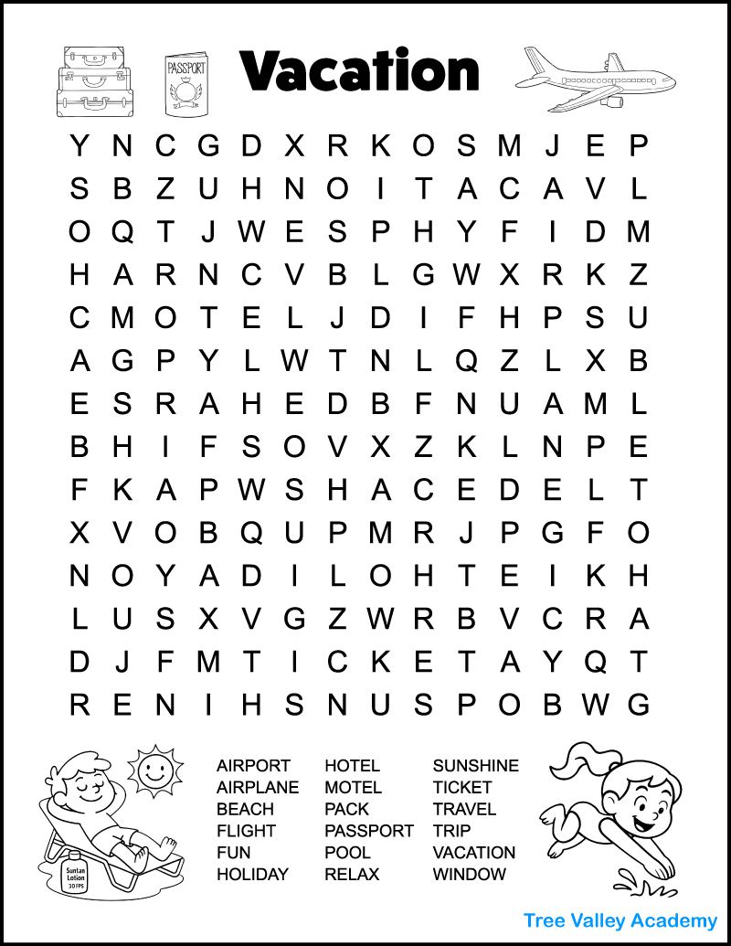fun word search printable