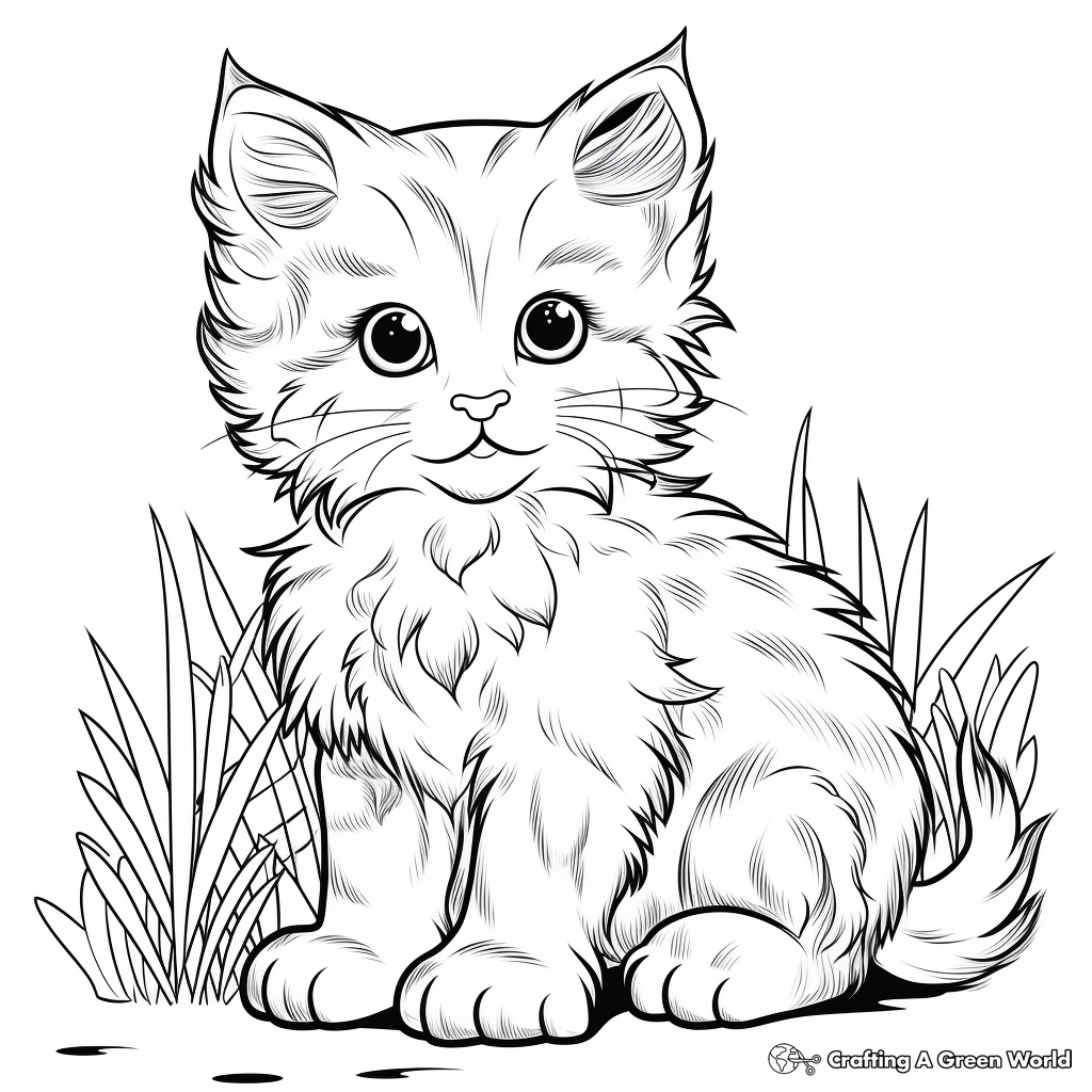 Realistic Kitten Coloring Pages Free Printable 