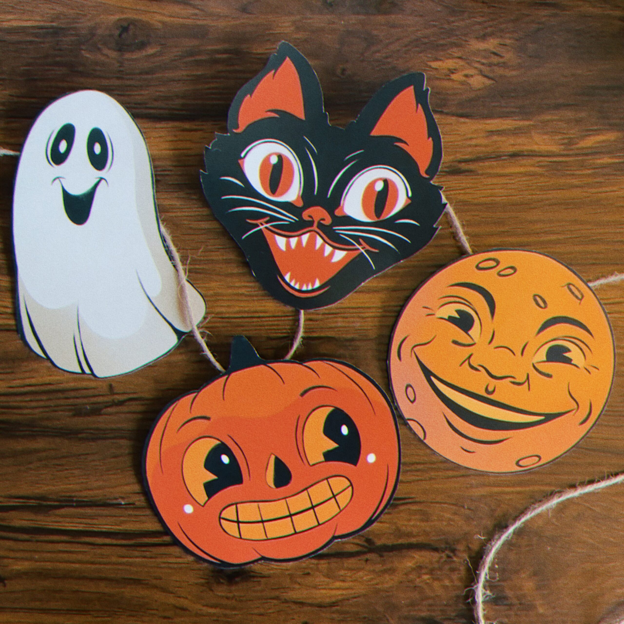Retro Halloween Garland Printable Etsy Retro Halloween Garland Printable Etsy