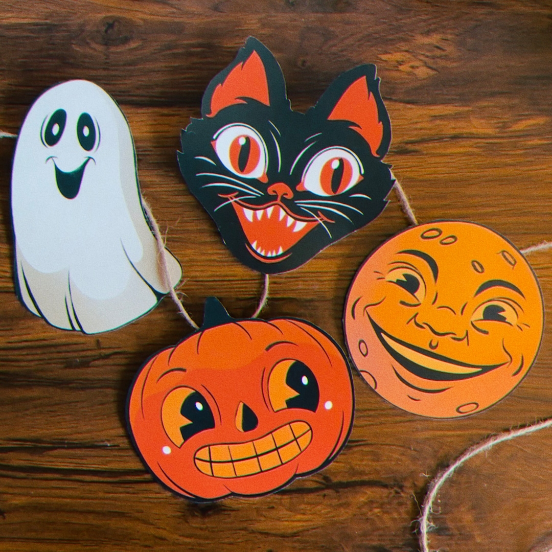 Retro Halloween Garland Printable Etsy