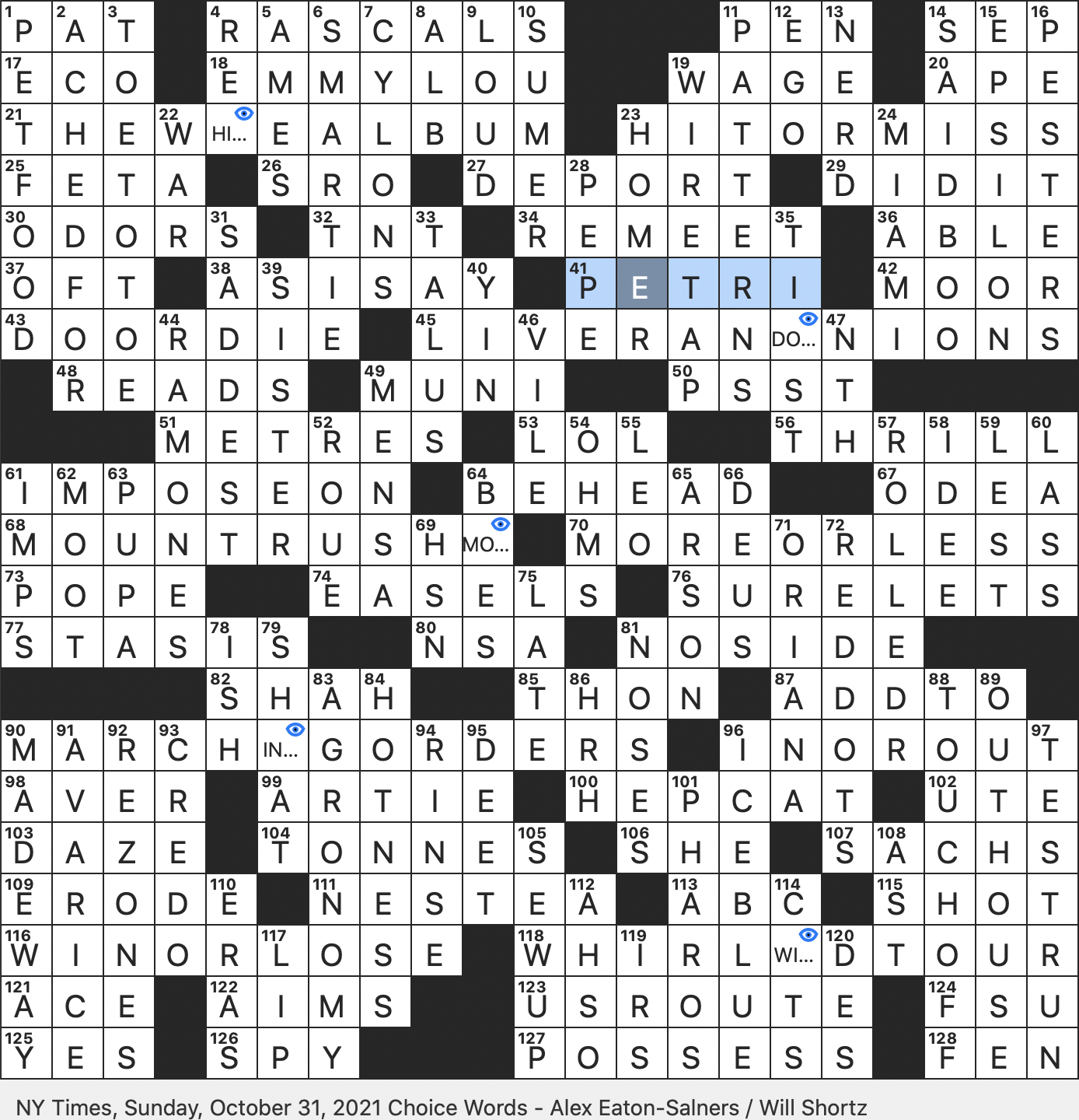 Rex Parker Does The NYT Crossword Puzzle October 2021