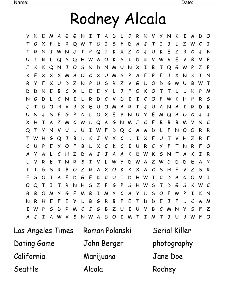 los angeles times word search