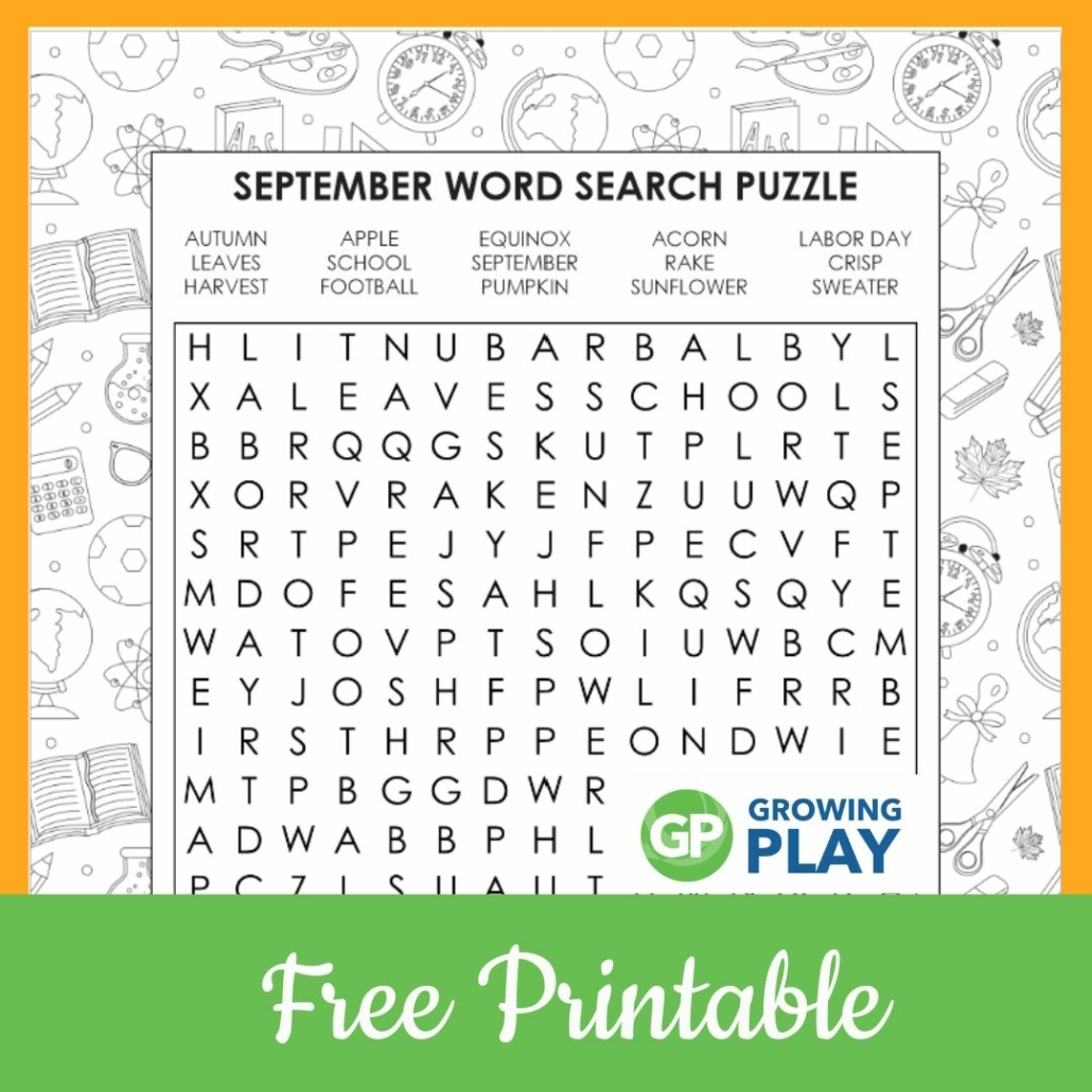 september word search puzzles
