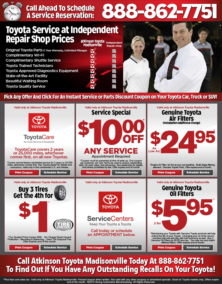Toyota Service Coupons Printable