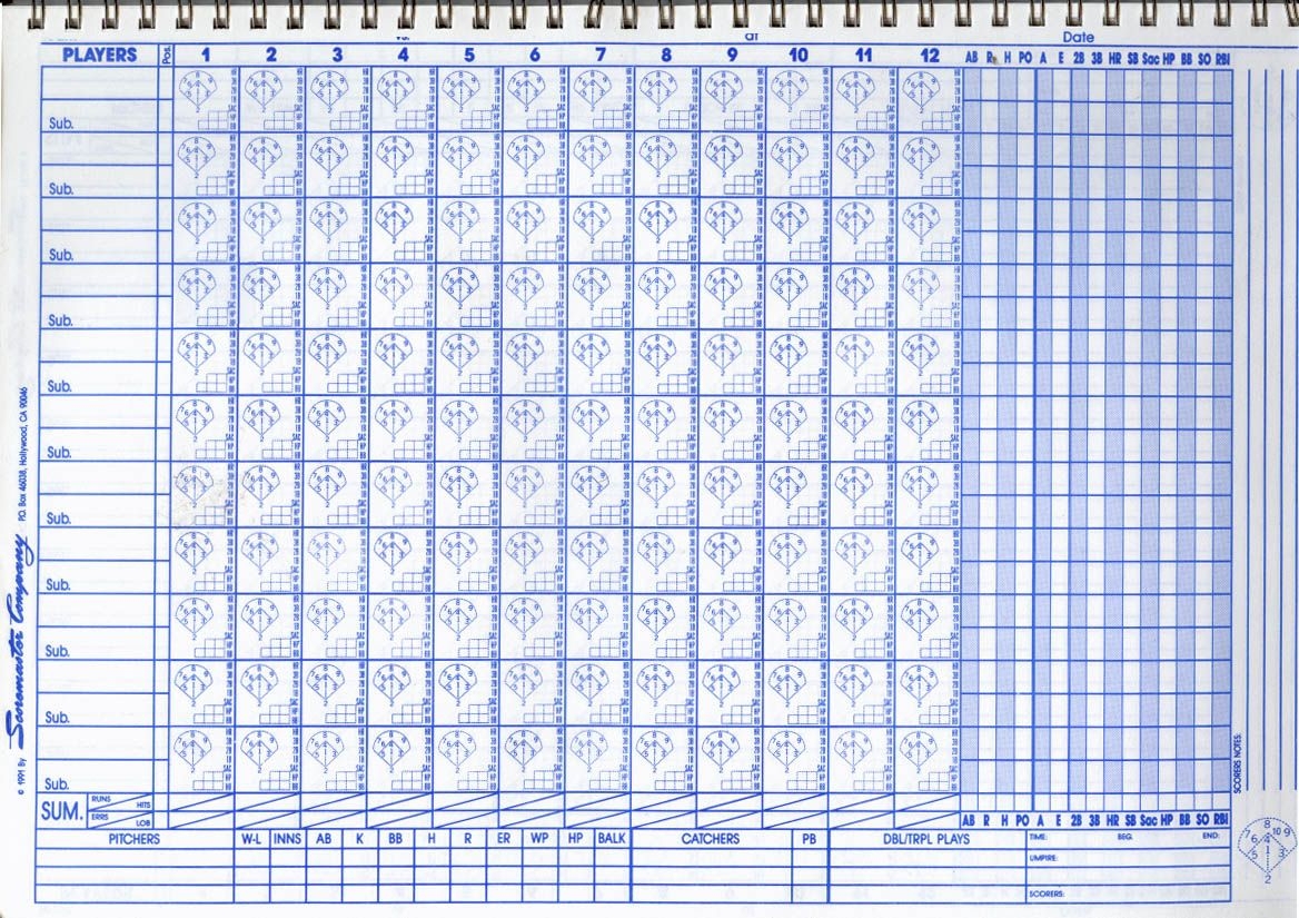 baseball scorebook printable