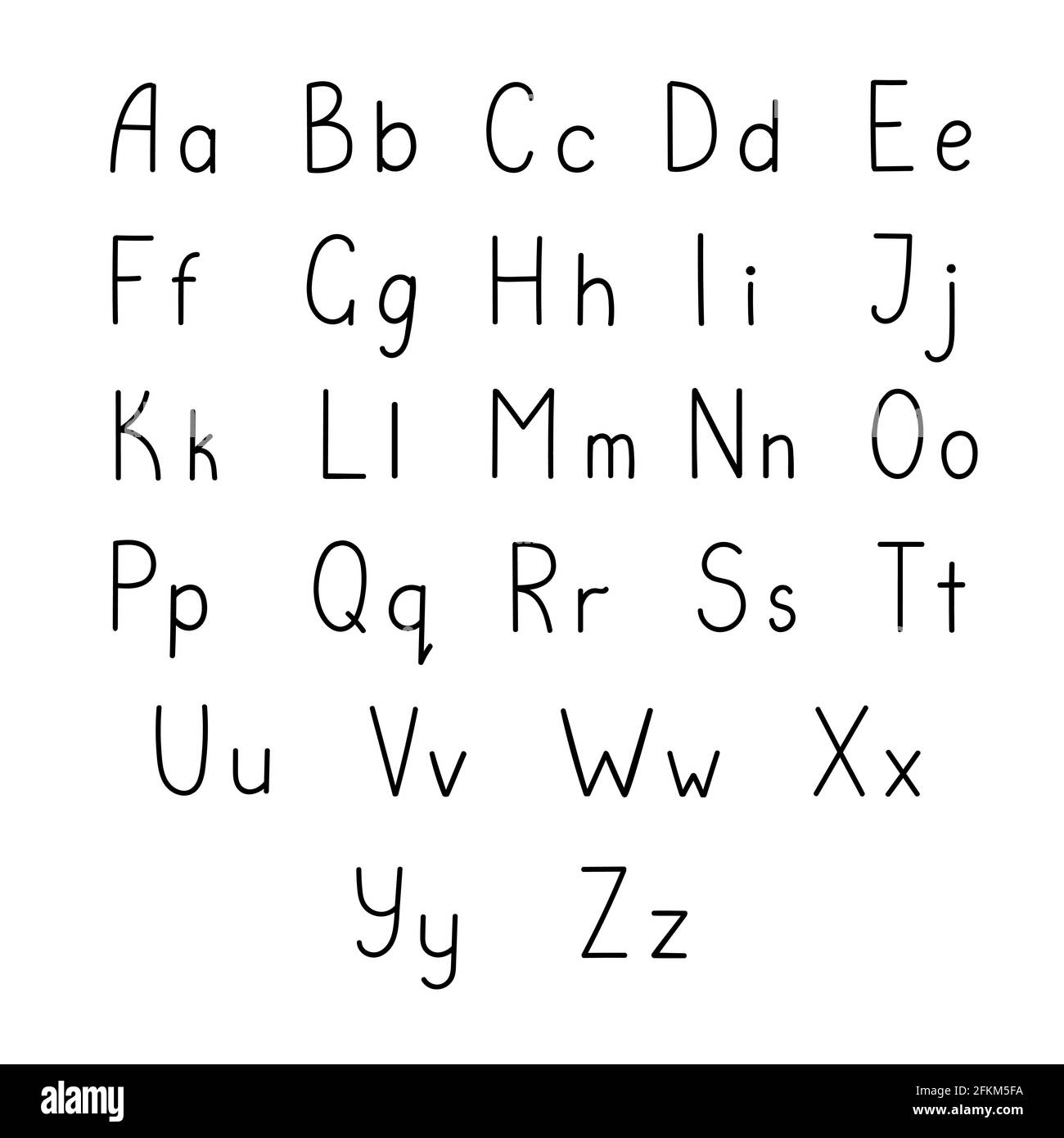 alphabet in black and white