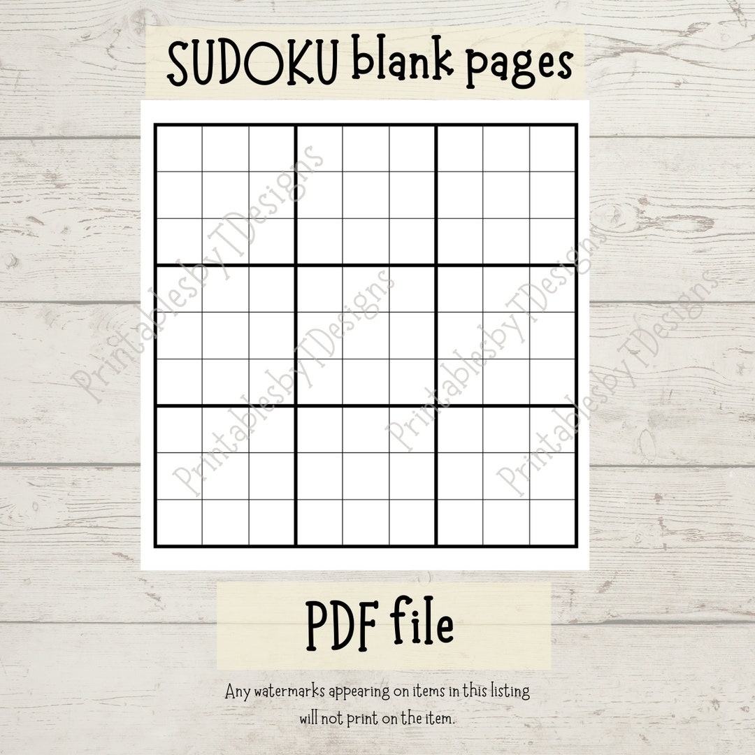 sudoku blanks to print