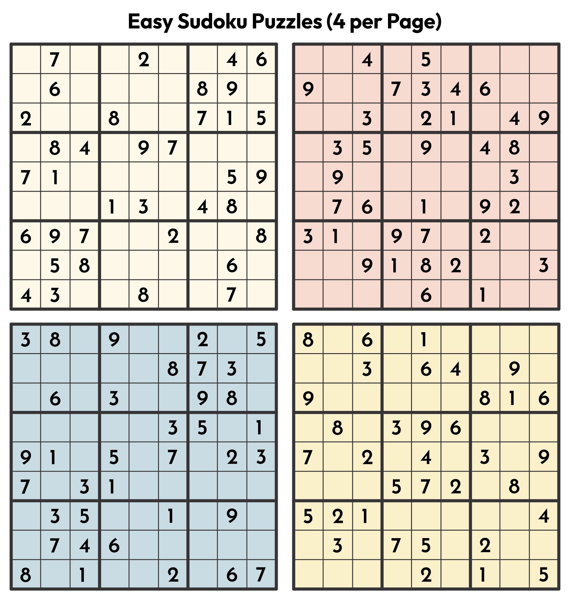 printable sudoku puzzles 4 per page printable sudoku puzzles 4 per page