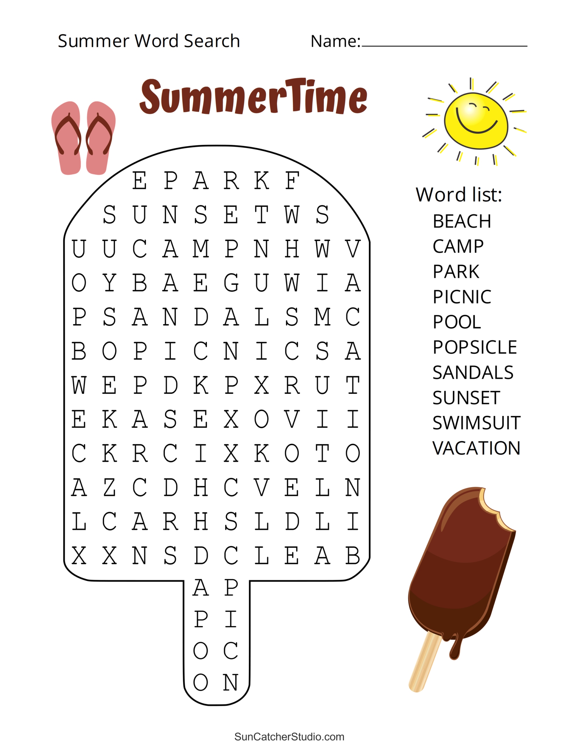 word search easy printable