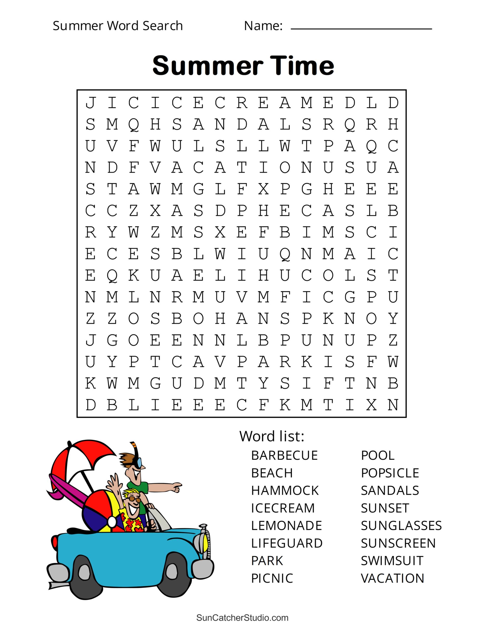 Summer Word Search Free Printable Puzzles Free Printables Lettering SVG Files Tools Apps