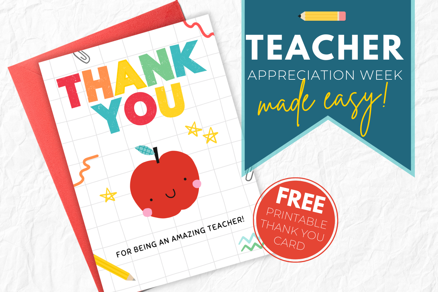 Teacher Appreciation Week Thank You Card Free Printable The Many Little Joys