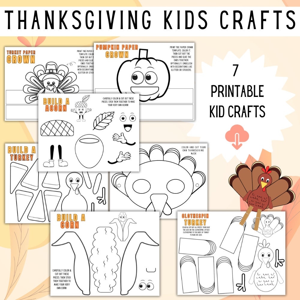 printable crafts for thanksgiving