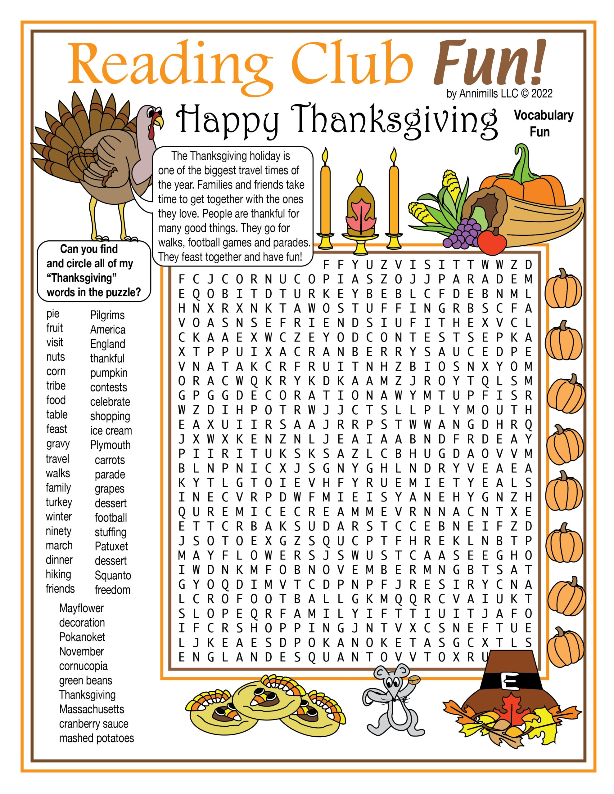 printable thanksgiving word puzzles