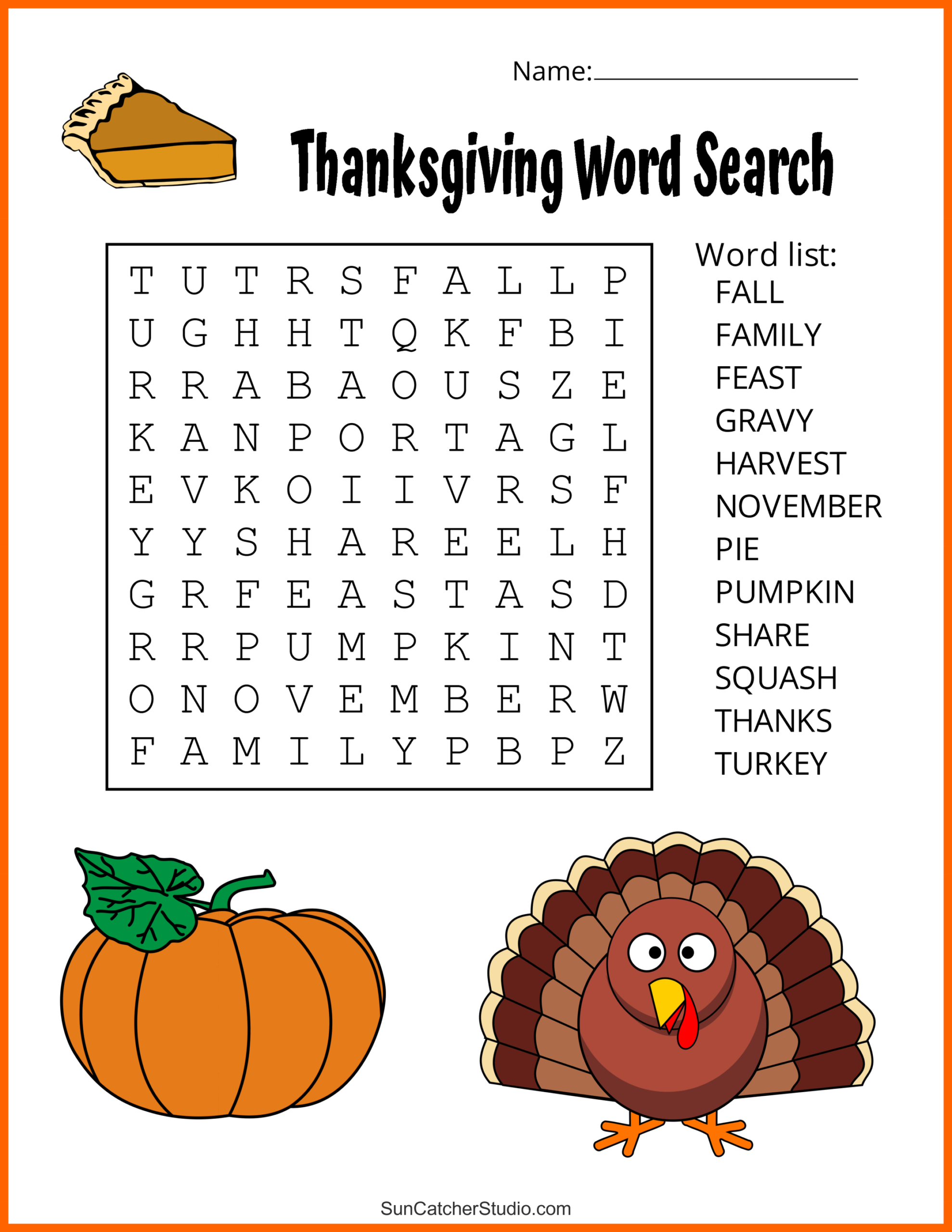 Thanksgiving Word Search Free Printable Puzzles Free Printables Lettering SVG Files Tools Apps