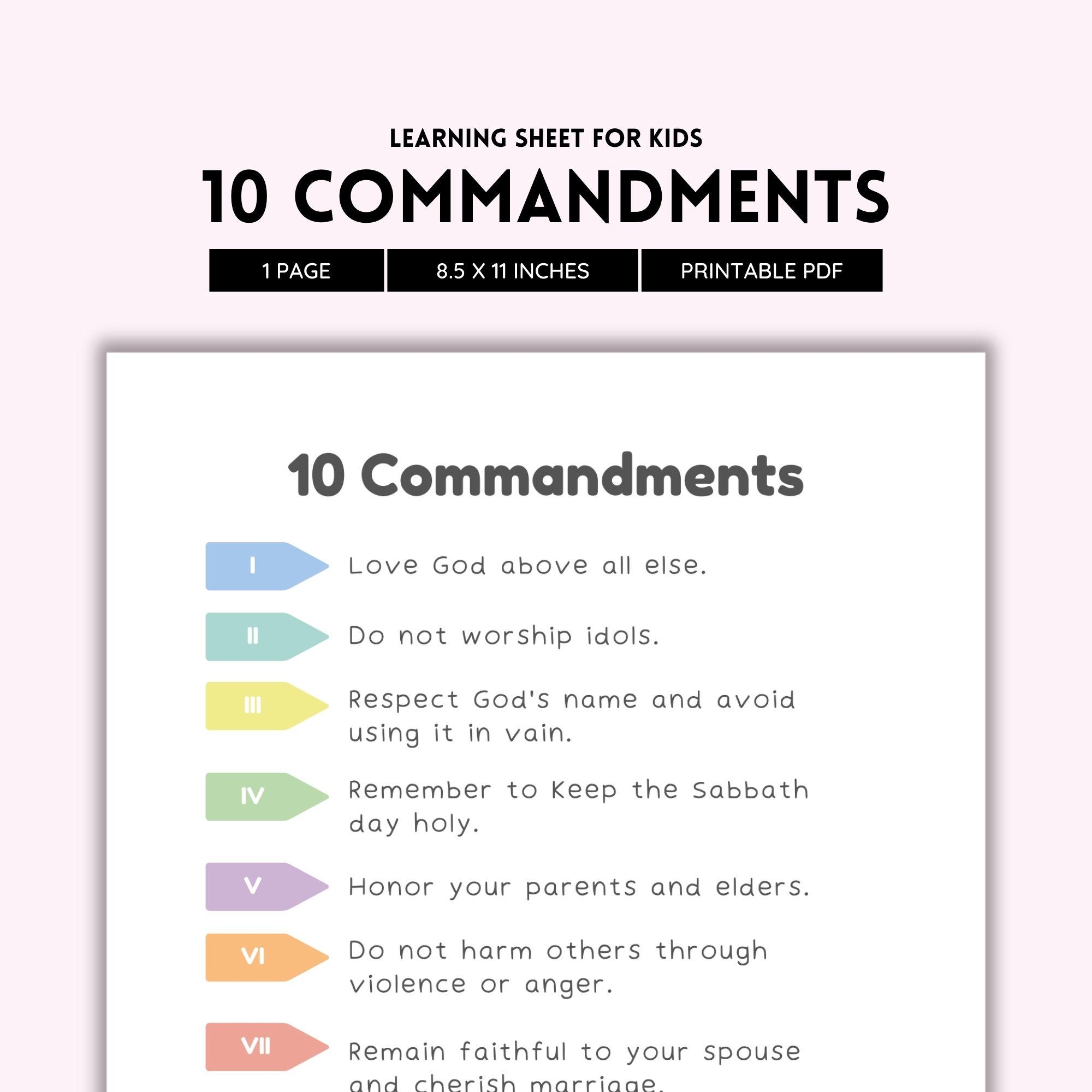 The 10 Commandments Ten Commandments Sunday School Christian Wall Art Exodus 20 Kids Bible Lesson Christian Homeschool PDF Download Etsy The 10 Commandments Ten Commandments Sunday School Christian Wall Art Exodus 20 Kids Bible Lesson Christian Homeschool PDF Download Etsy