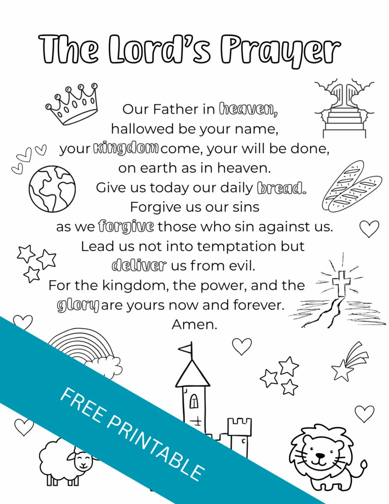 the our father prayer printable the our father prayer printable