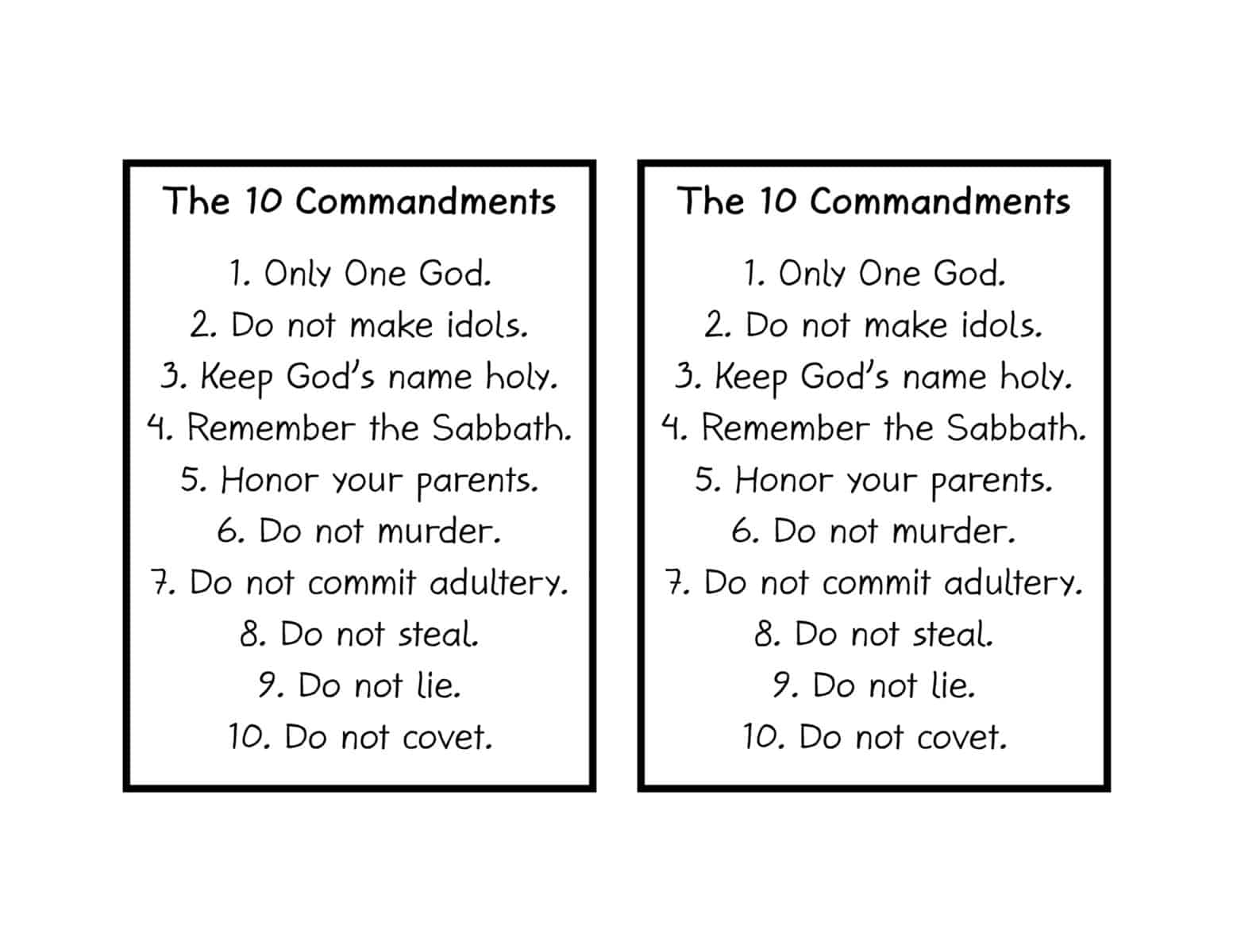 The Ten Commandments For Kids Printable Printable Party Favors The Ten Commandments For Kids Printable Printable Party Favors