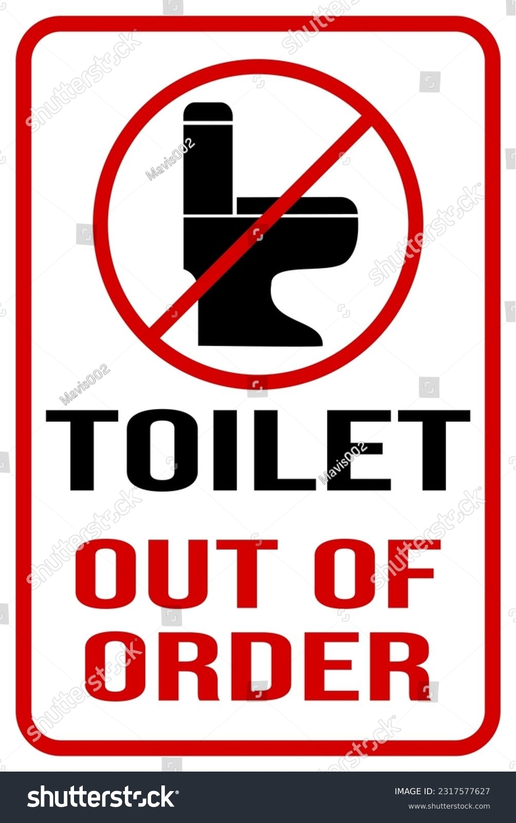 Toilet Out Order Sign Isolated On Stock Vector Royalty Free 2317577627 Shutterstock